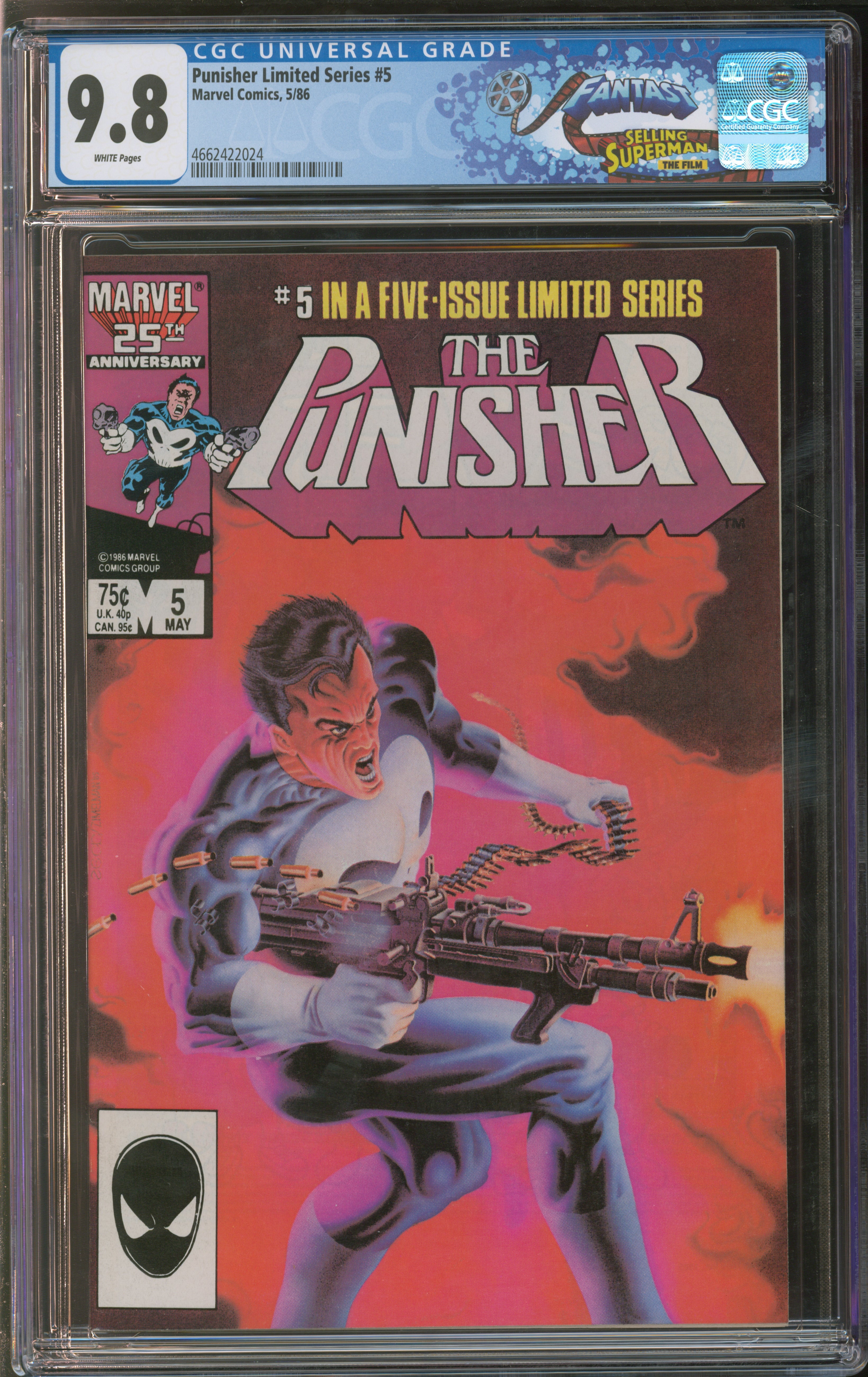 Marvel Comics Punisher Limited Series #5 5/86 FANTAST CGC 9.8 White Pages