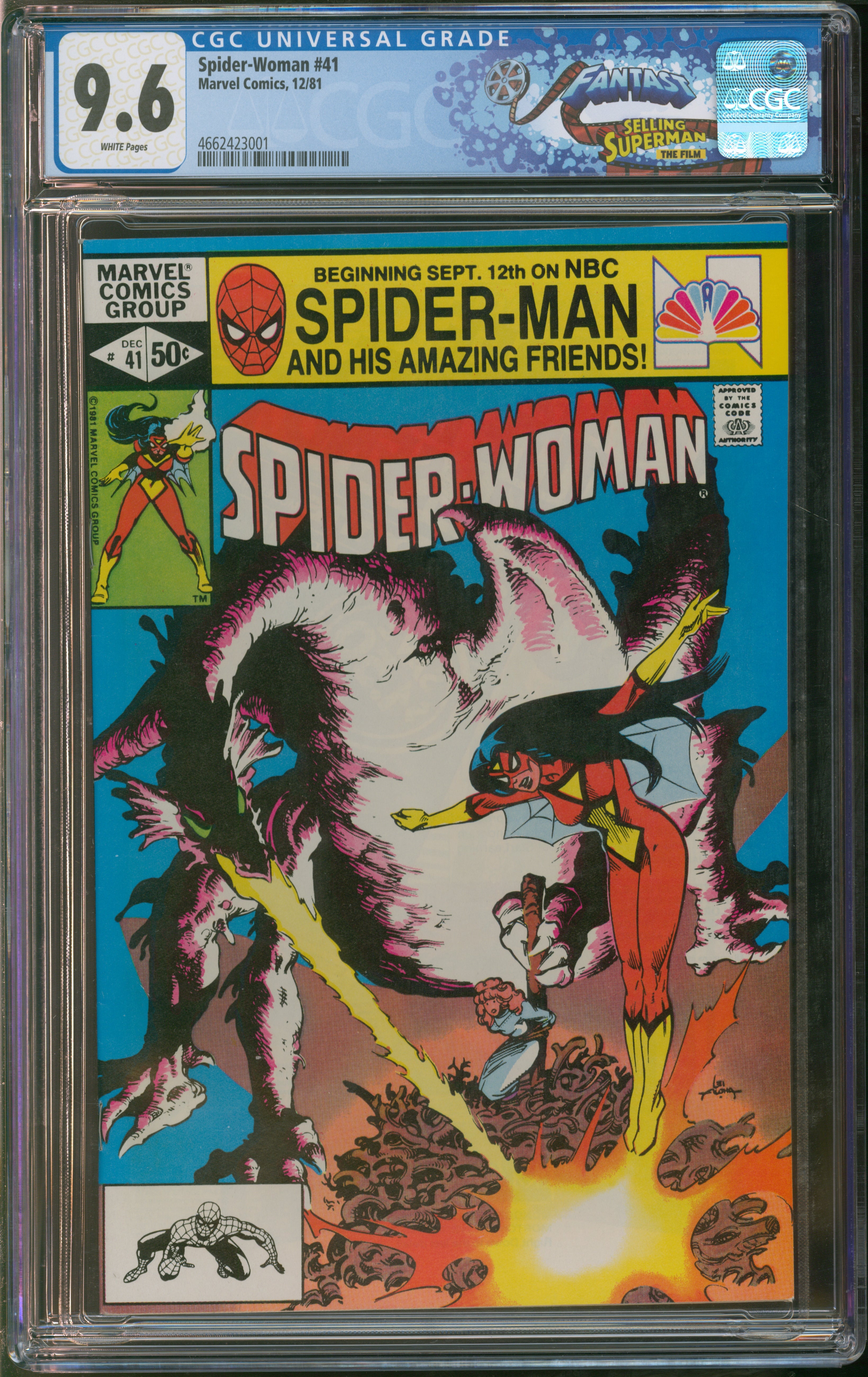 Marvel Comics Spider-Woman #41 12/81 FANTAST CGC 9.6 White Pages