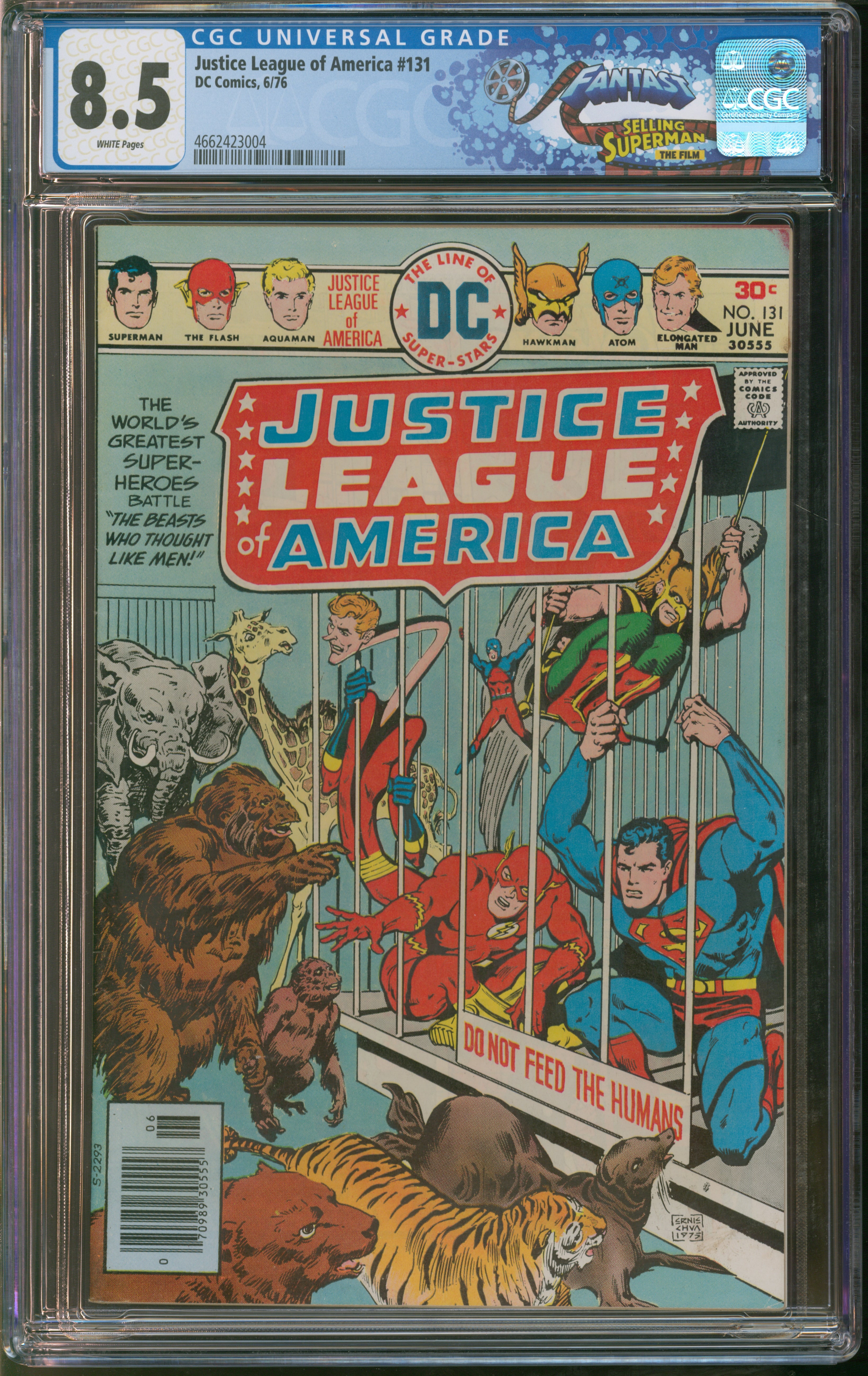 D.C. Comics Justice League of America #131 6/76 FANTAST CGC 8.5 White Pages