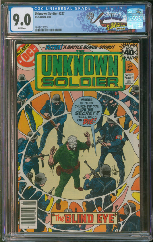 D.C. Comics Unknown Soldier #227 5/79 FANTAST CGC 9.0 White Pages