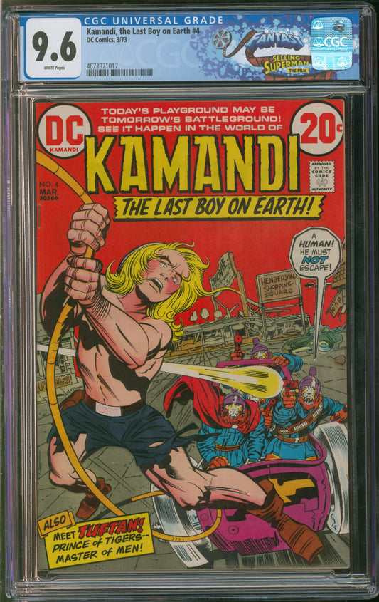 D.C. Comics Kamandi, the Last Boy on Earth #4 3/74 FANTAST CGC 9.6 White Pages
