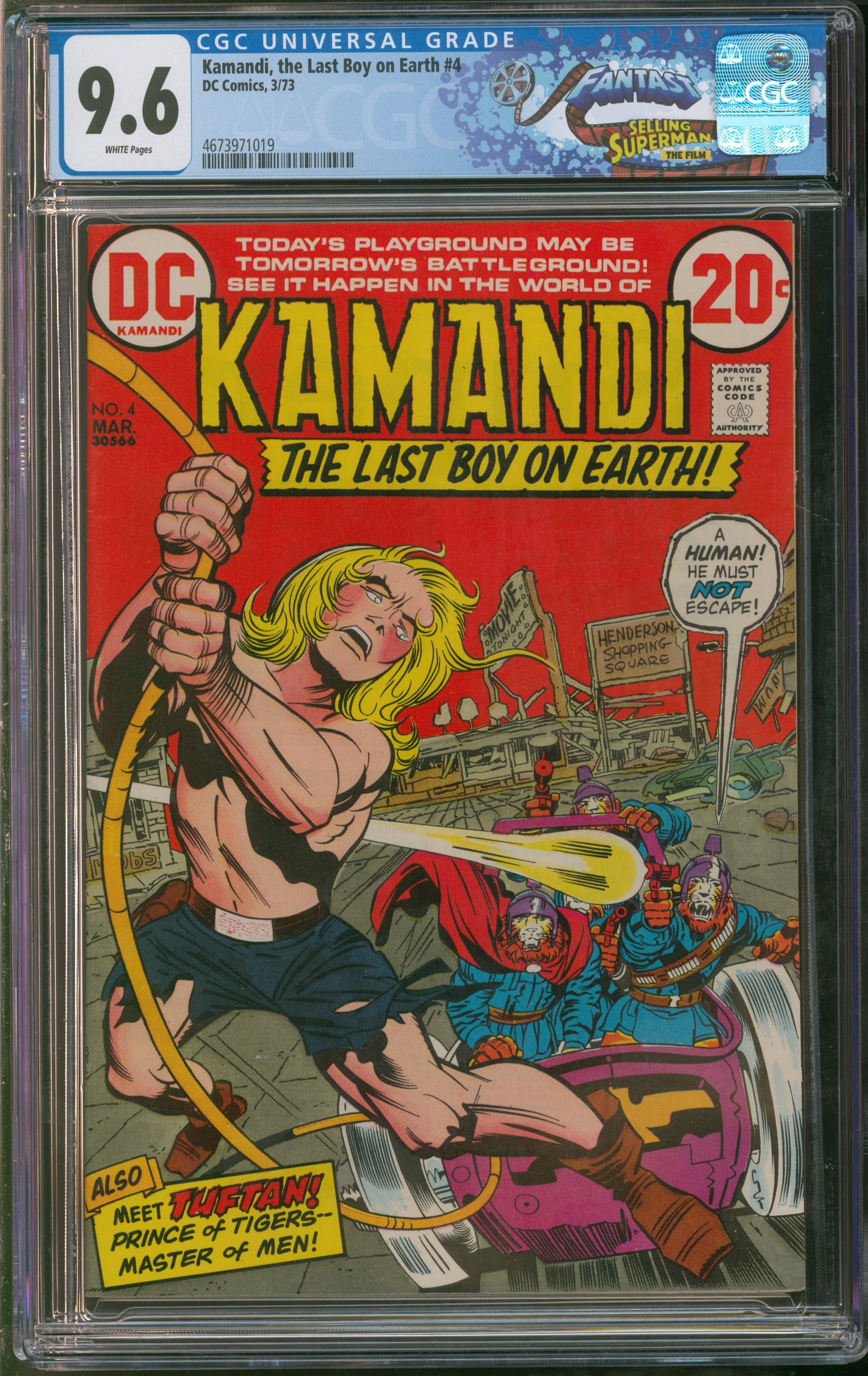 D.C. Comics Kamandi, the Last Boy on Earth #4 3/74 FANTAST CGC 9.6 White Pages