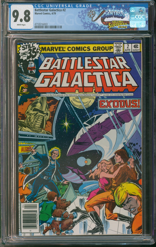 Marvel Comics Battlestar Galactica #2 4/79 FANTAST CGC 9.8 White Pages