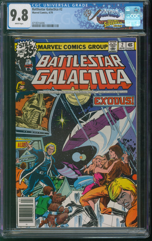 Marvel Comics Battlestar Galactica #2 4/79 FANTAST CGC 9.8 White Pages