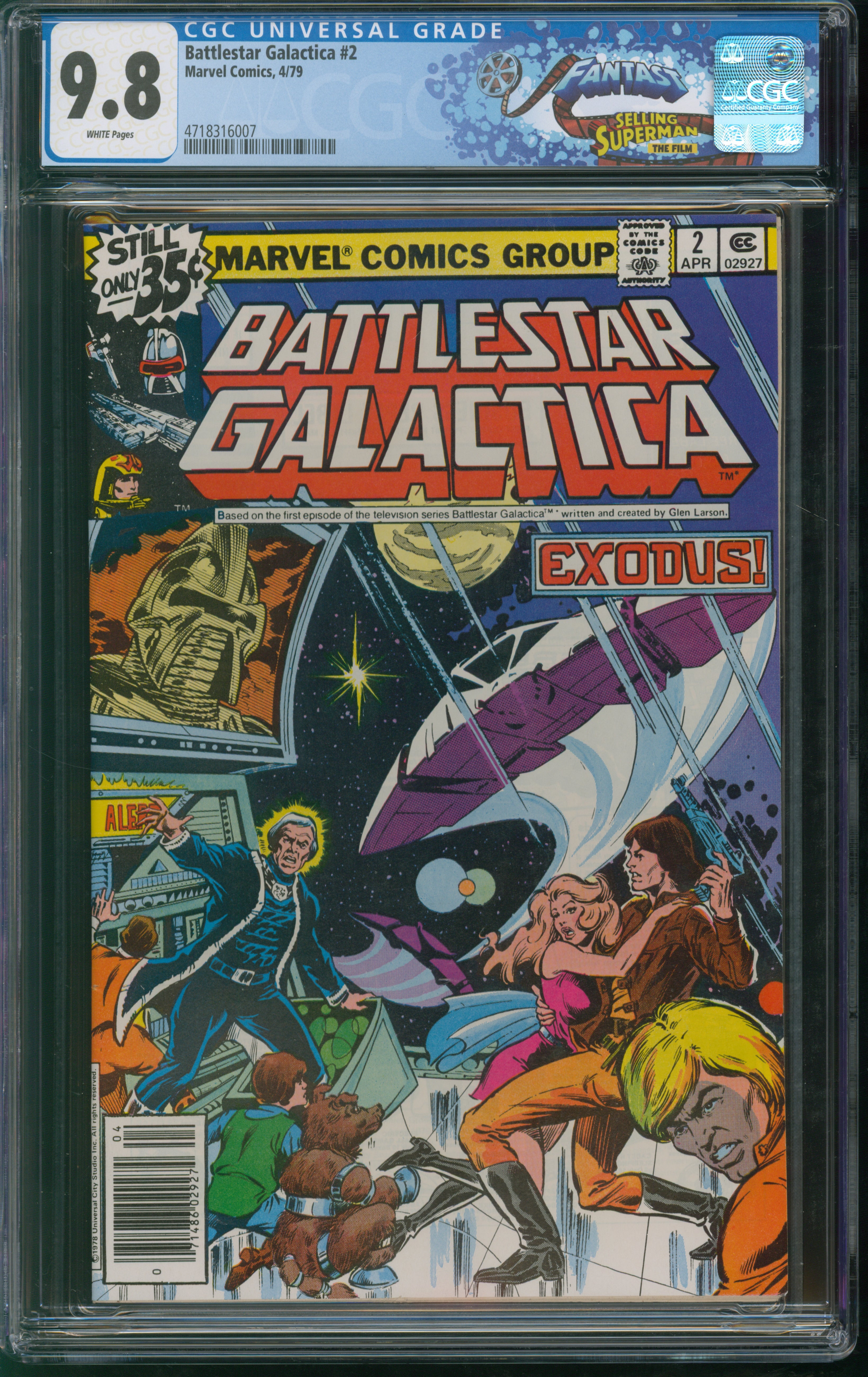 Marvel Comics Battlestar Galactica #2 4/79 FANTAST CGC 9.8 White Pages