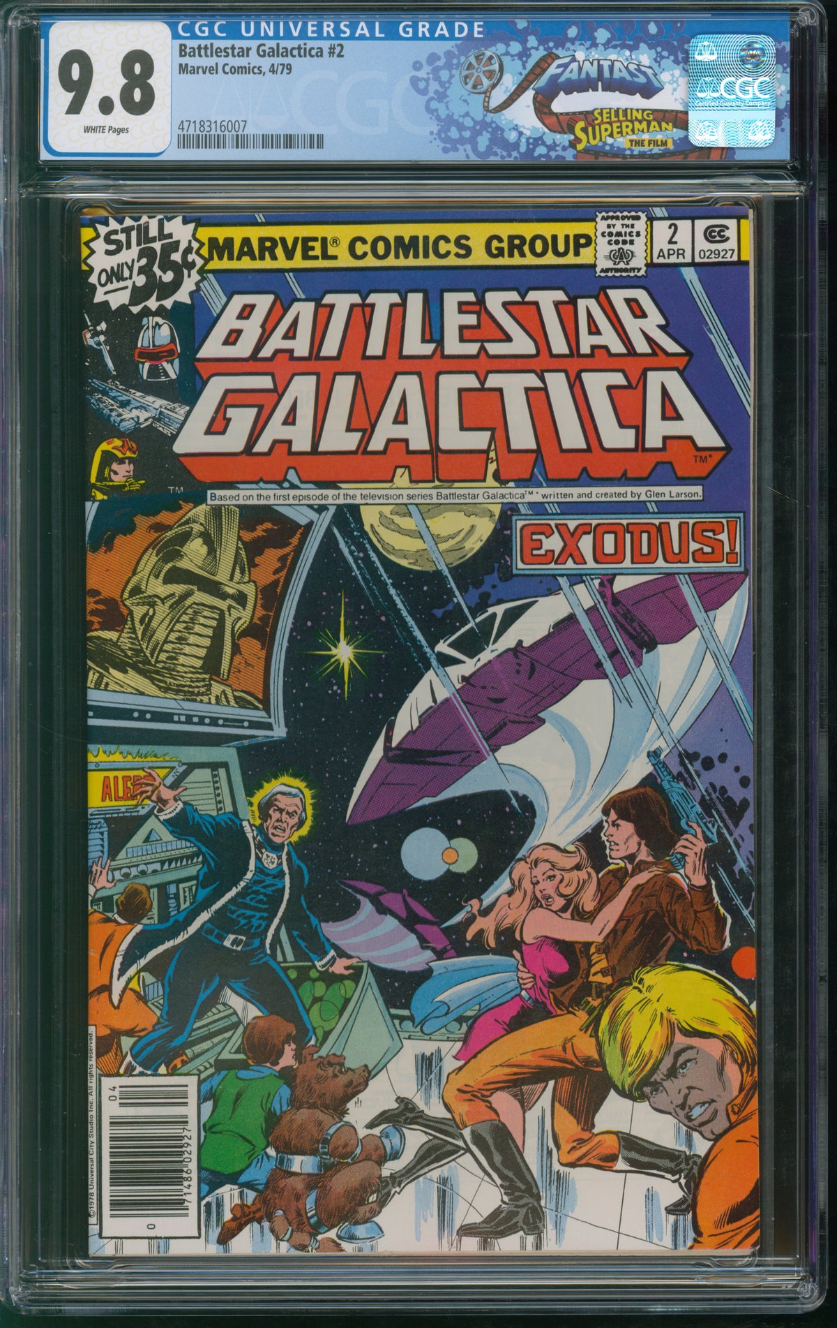 Marvel Comics Battlestar Galactica #2 4/79 FANTAST CGC 9.8 White Pages