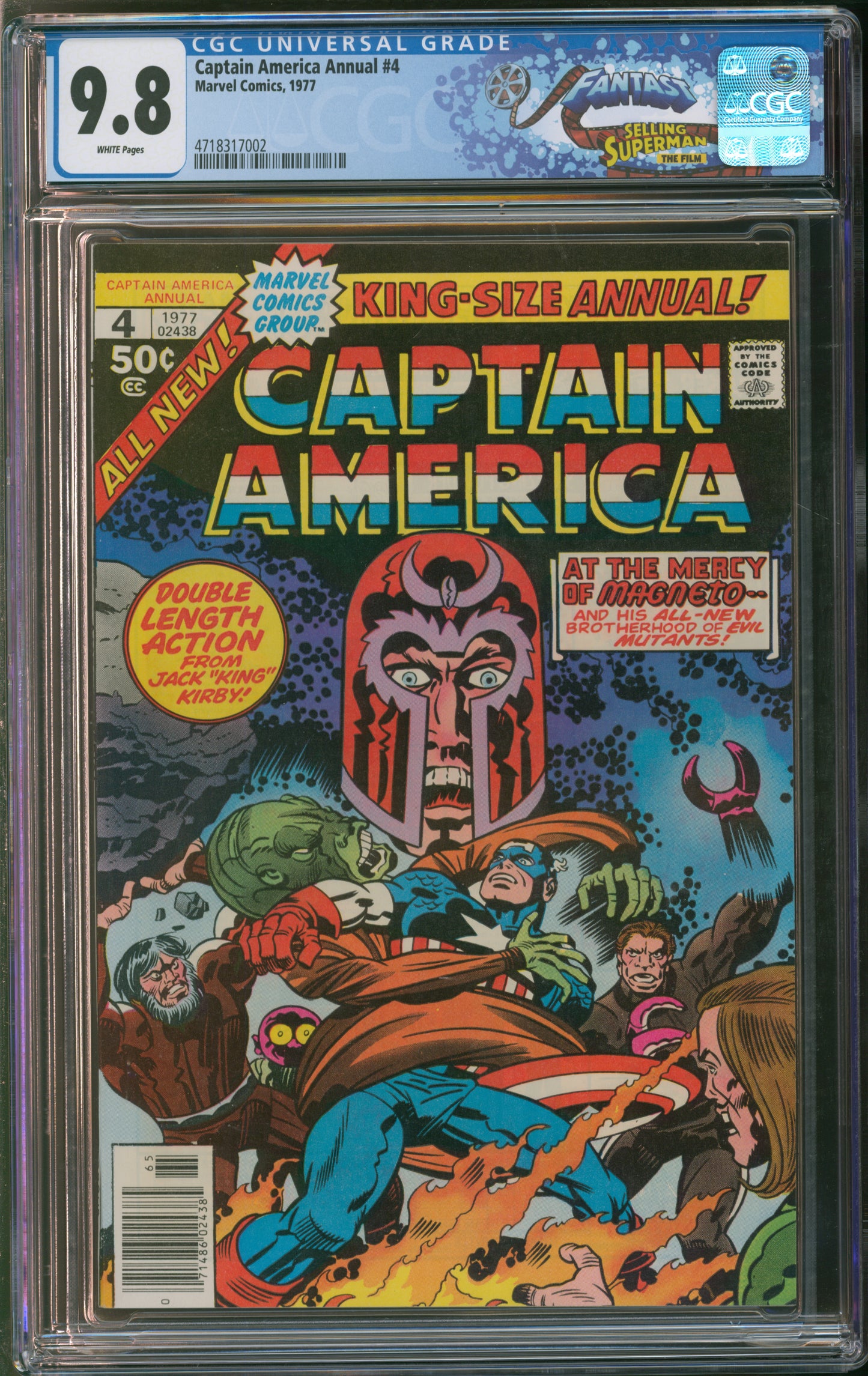 Marvel Comics Captain America Annual #4 1977 FANTAST CGC 9.8 White Pages