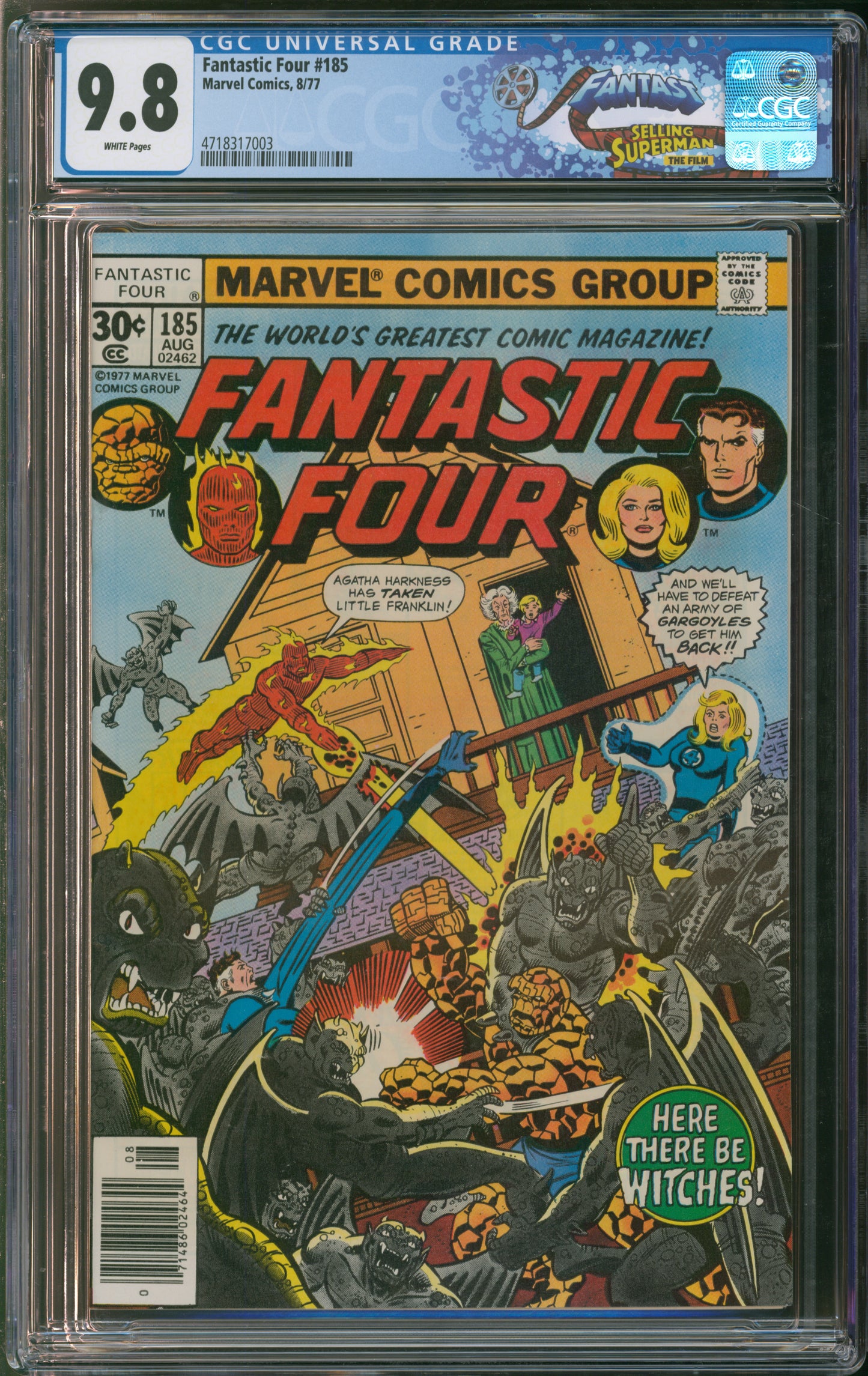 Marvel Comics Fantastic Four #185 8/77 FANTAST CGC 9.8 White Pages