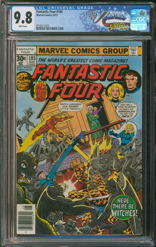 Marvel Comics Fantastic Four #185 8/77 FANTAST CGC 9.8 White Pages