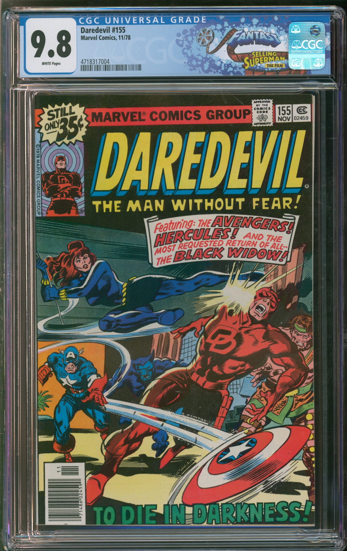 Marvel Comics Daredevil #155 11/78 FANTAST CGC 9.8 White Pages