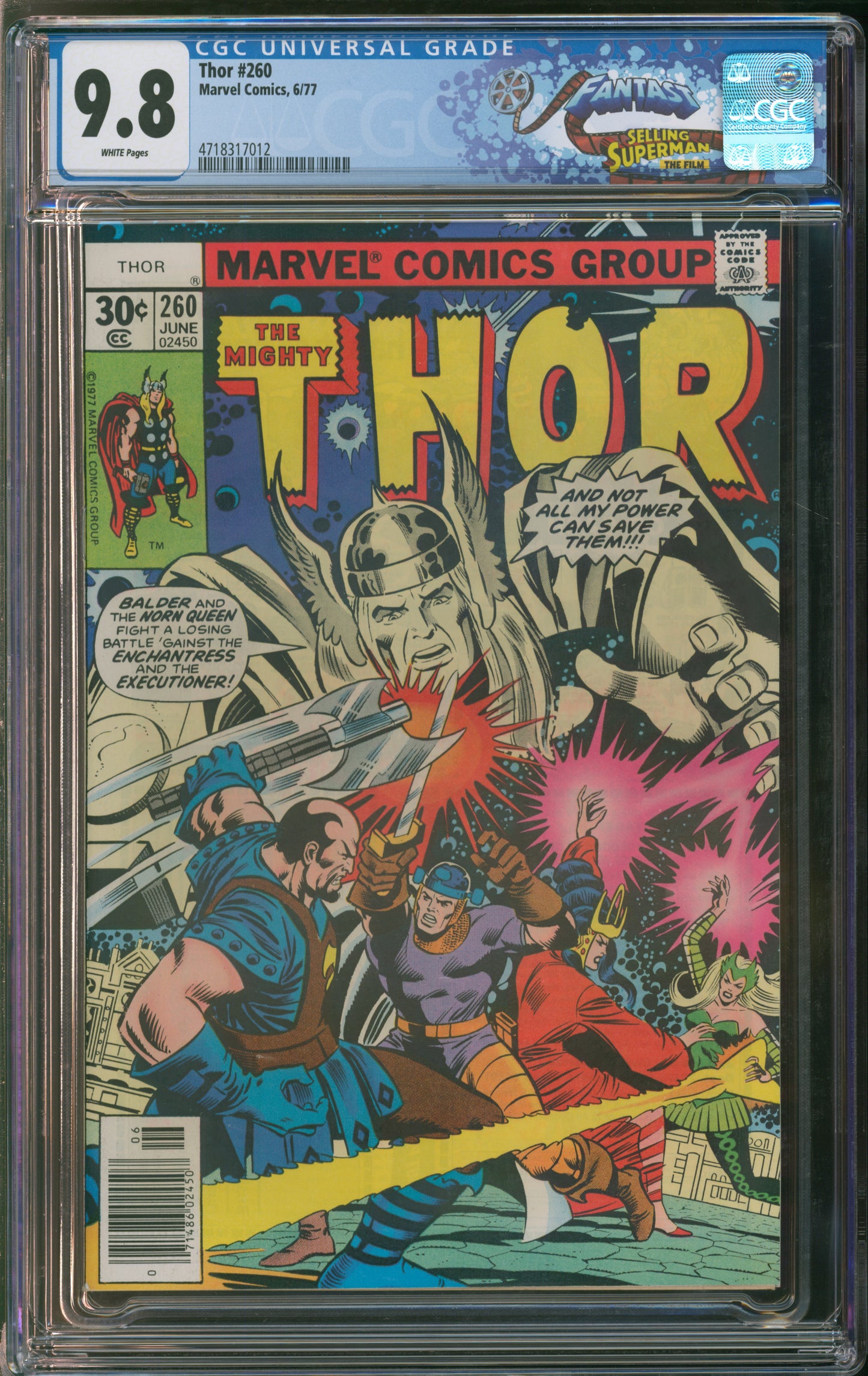 Marvel Comics Thor #260 6/77 FANTAST CGC 9.8 White Pages