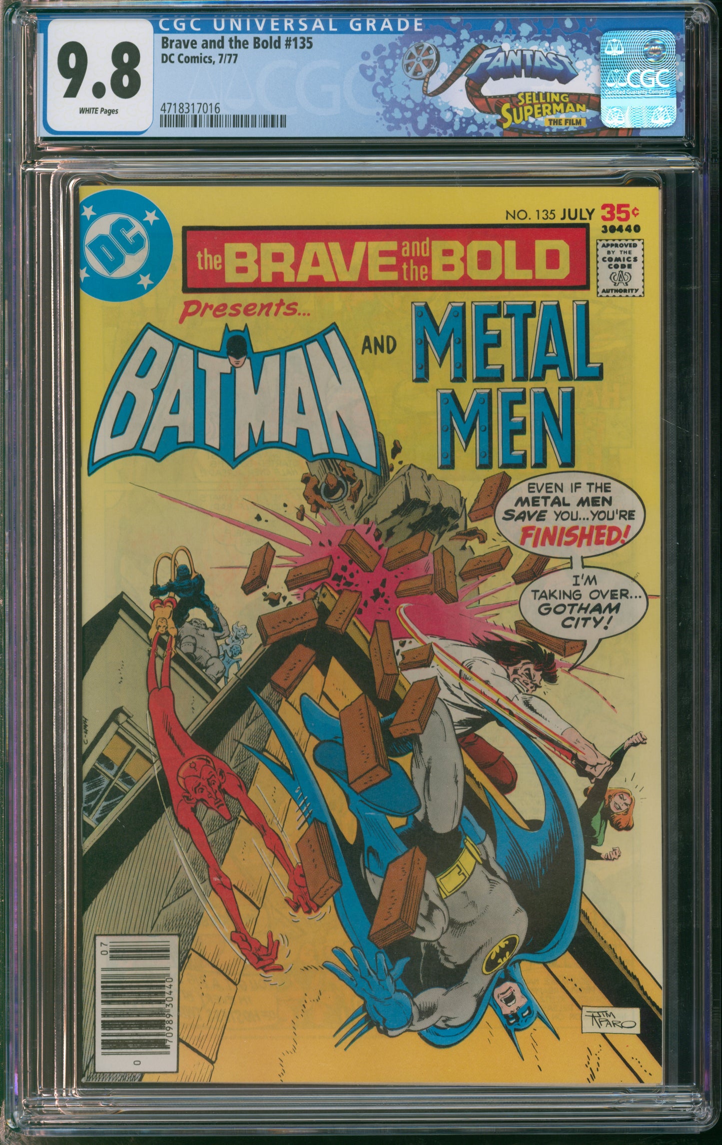 D.C. Comics Brave and the Bold #135 7/77 FANTAST CGC 9.8 White Pages