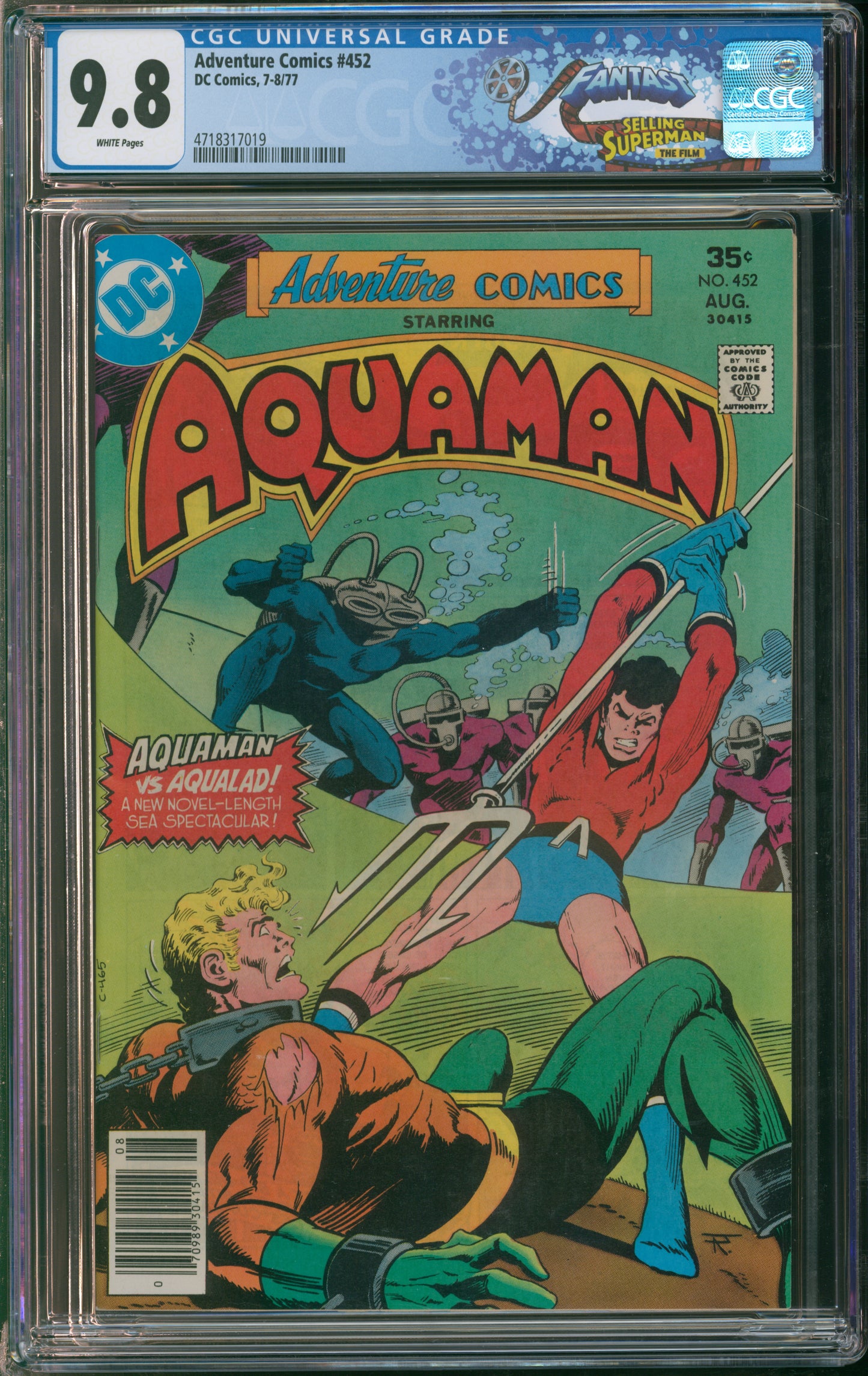 D.C. Comics Adventure Comics #452 7-8/77 FANTAST CGC 9.8 White Pages