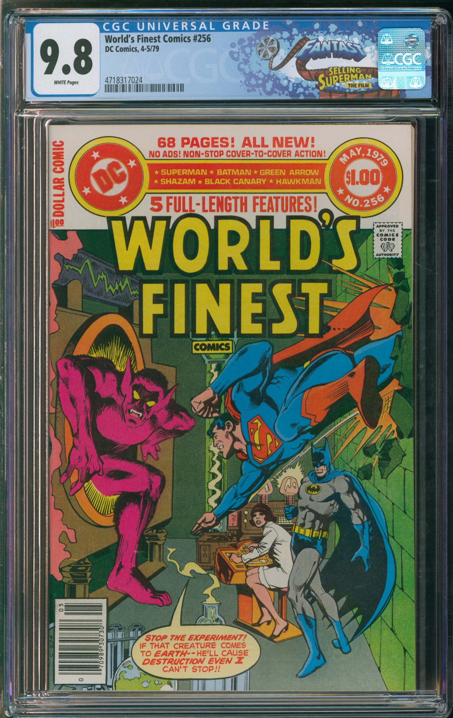 D.C. Comics World's Finest Comics #256 4-5/79 FANTAST CGC 9.8 White Pages