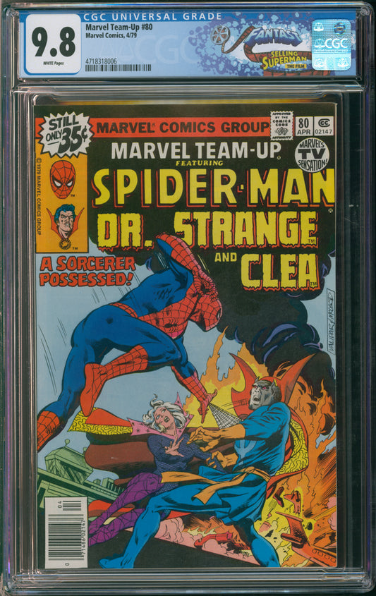 Marvel Comics Marvel Team-Up #80 4/79 FANTAST CGC 9.8 White Pages