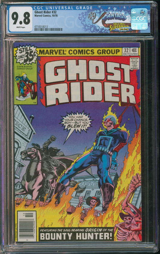 Marvel Comics Ghost Rider #32 10/78 FANTAST CGC 9.8 White Pages