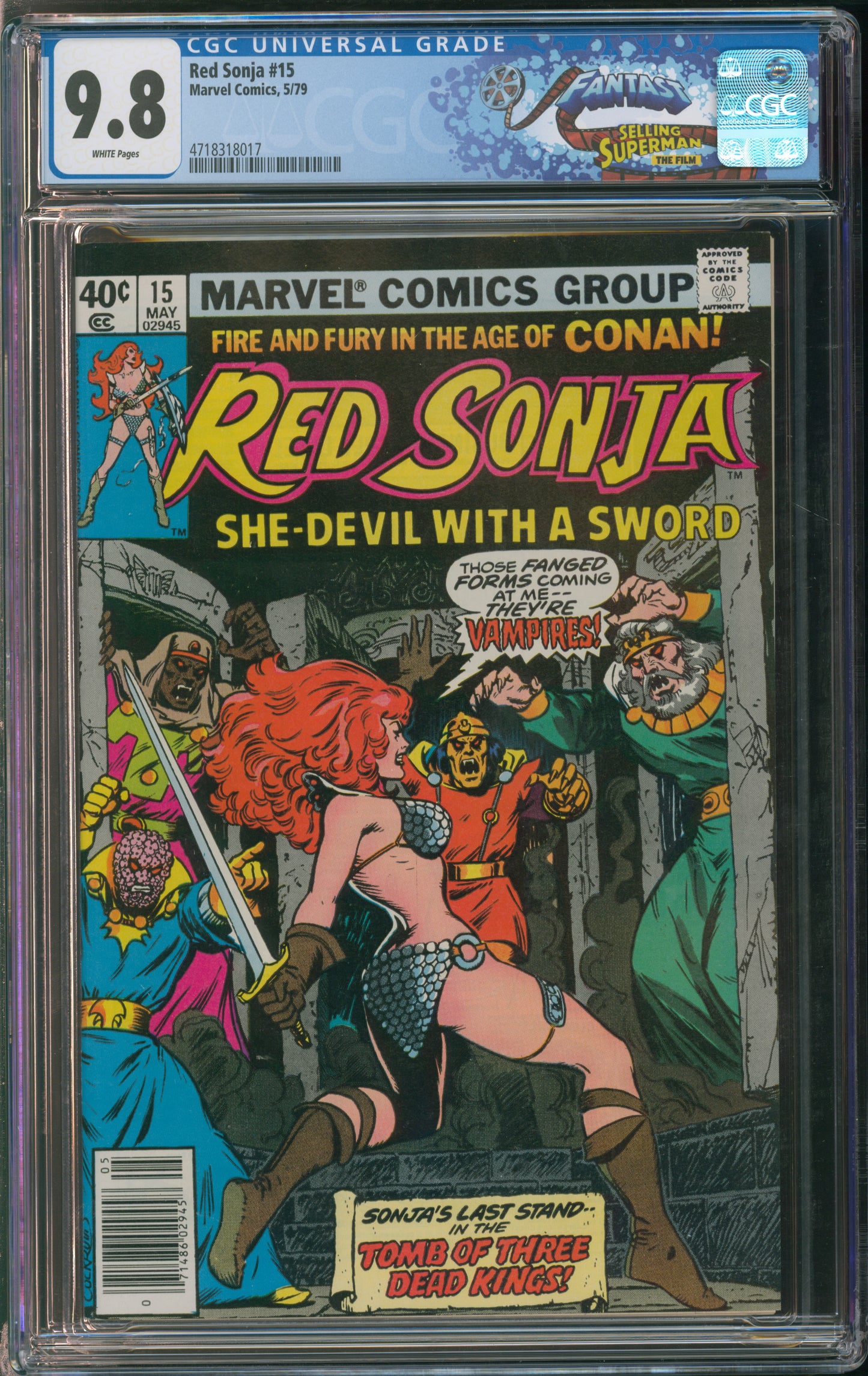 Marvel Comics Red Sonja #15 5/79 FANTAST CGC 9.8 White Pages