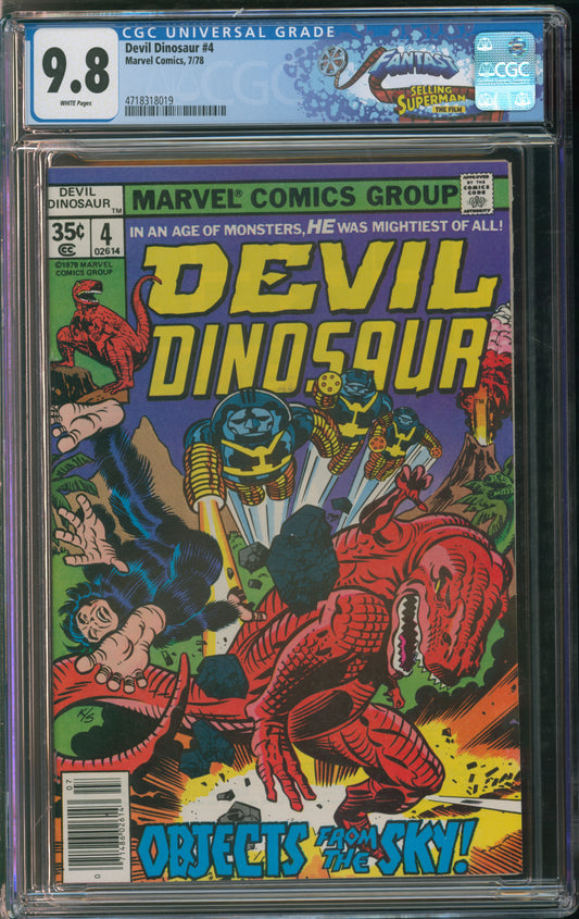 Marvel Comics Devil Dinosaur #4 7/78 FANTAST CGC 9.8 White Pages