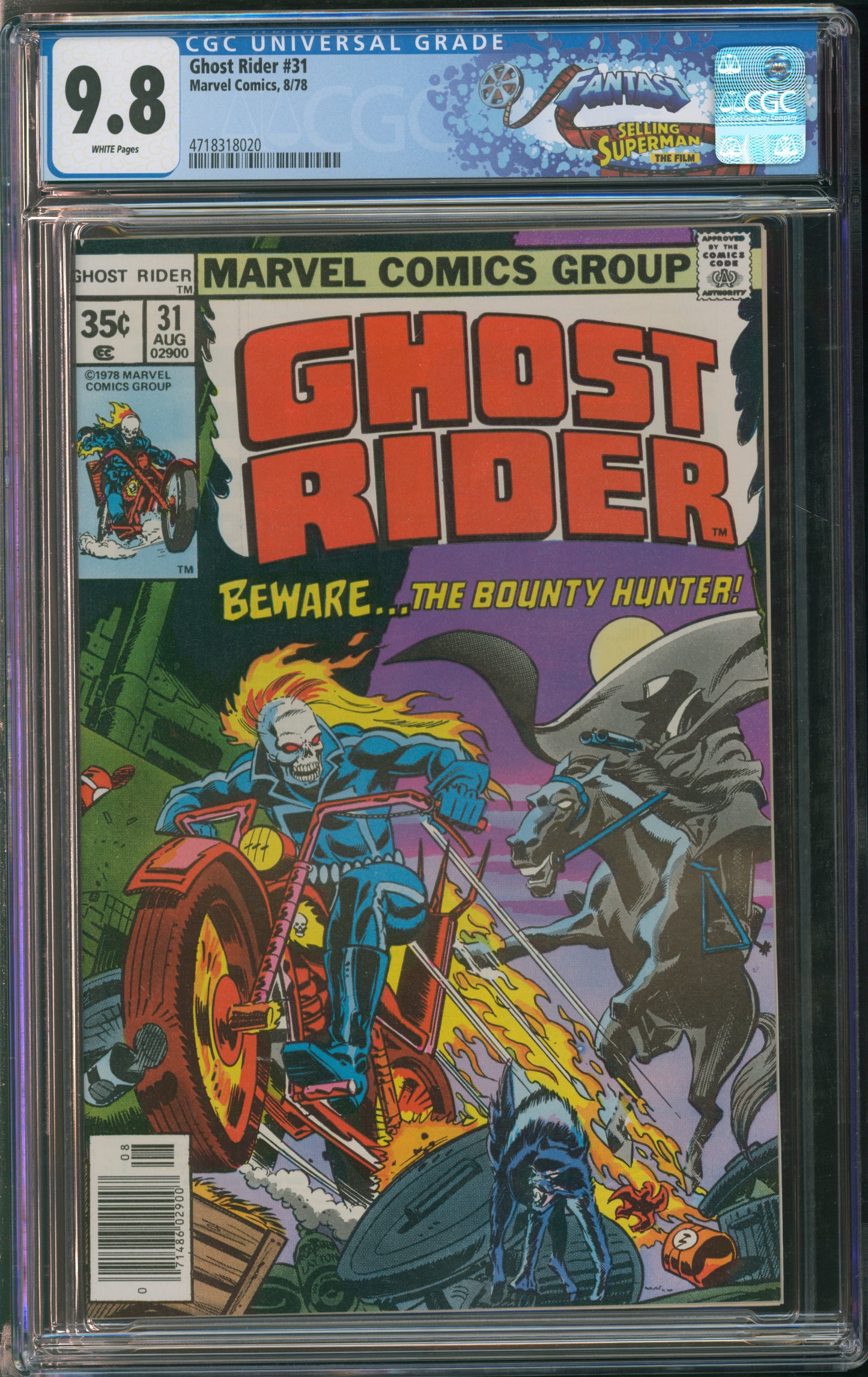 Marvel Comics Ghost Rider #31 8/78 FANTAST CGC 9.8 White Pages