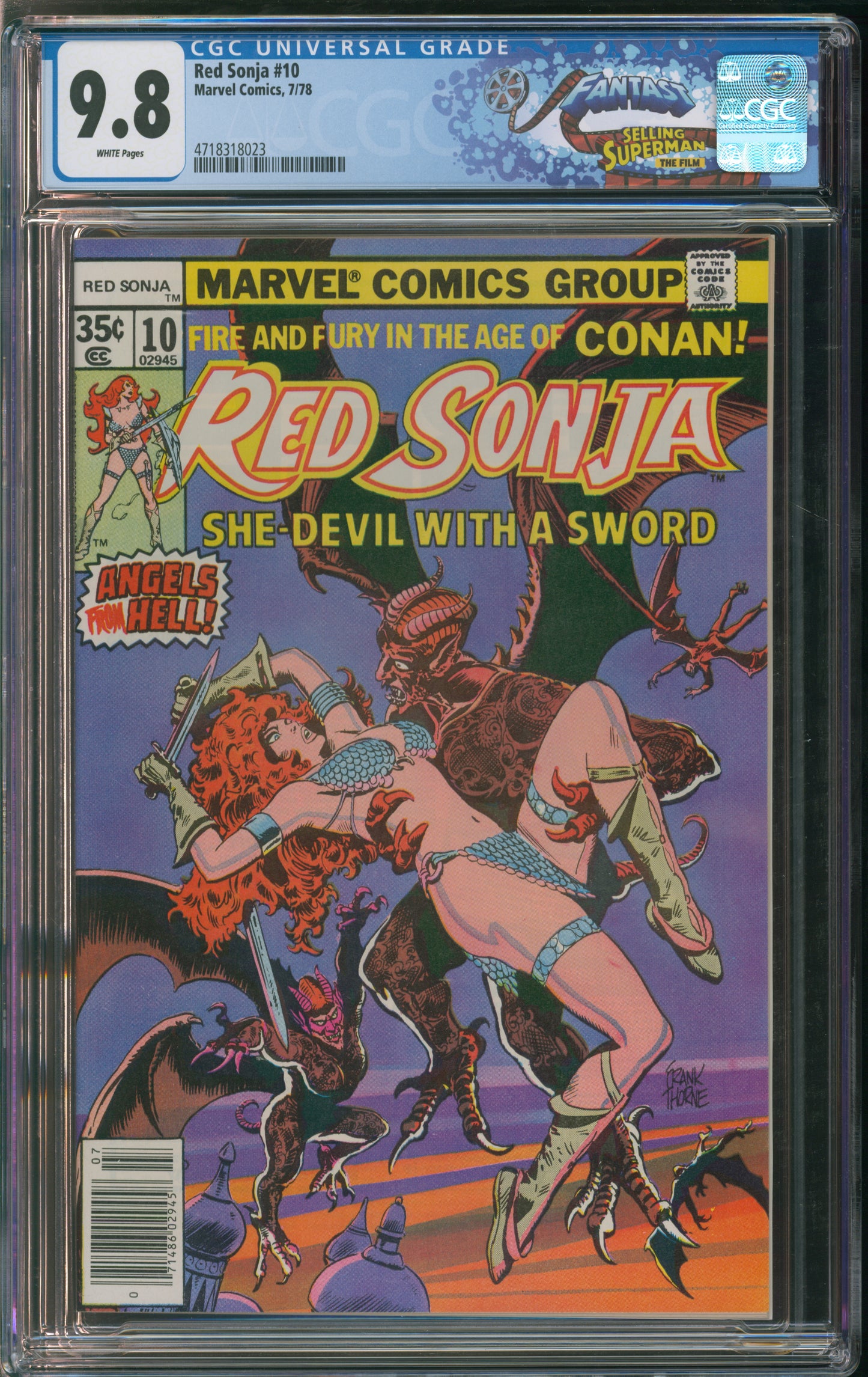 Marvel Comics Red Sonja #10 7/78 FANTAST CGC 9.8 White Pages