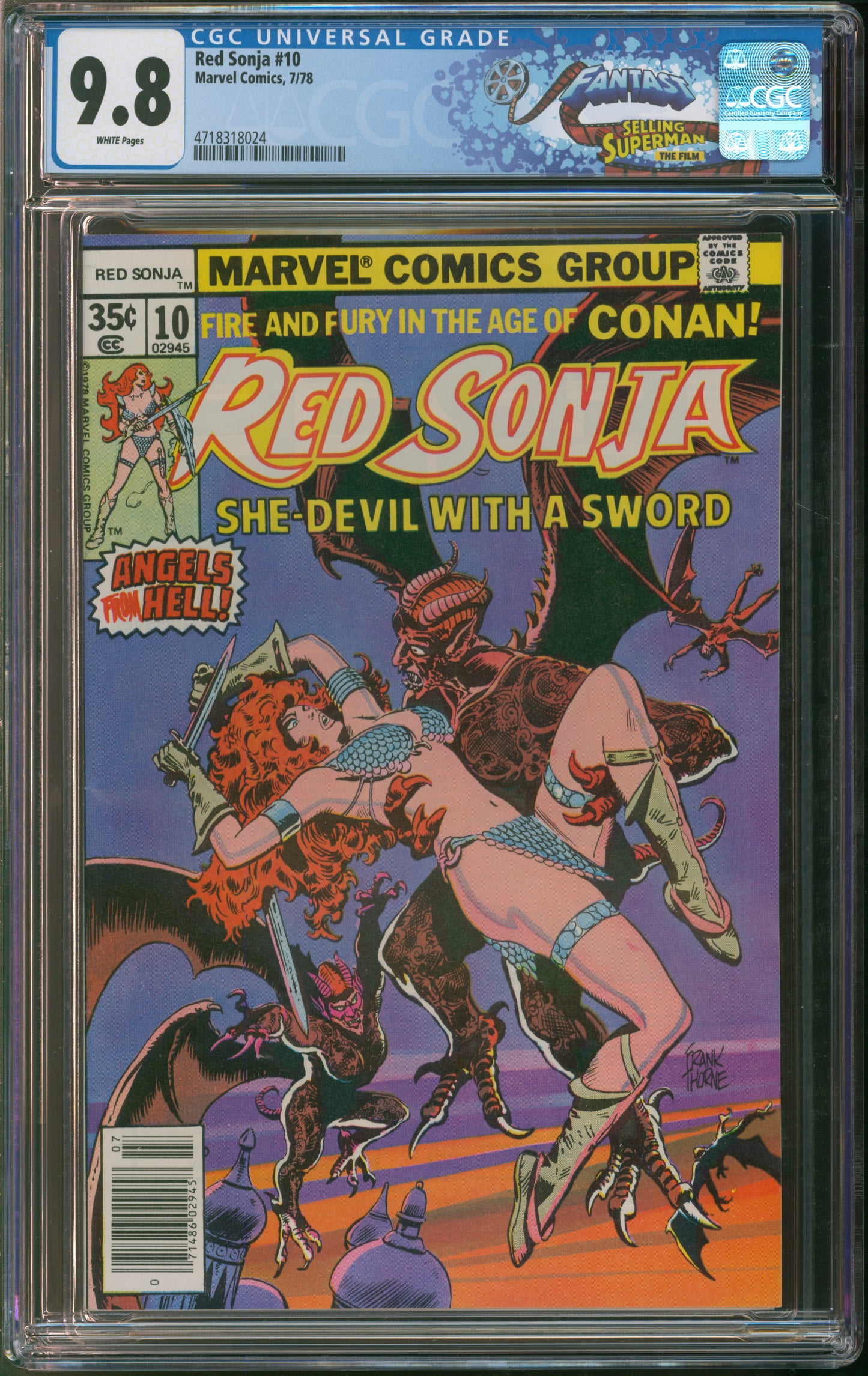 Marvel Comics Red Sonja #10 7/78 FANTAST CGC 9.8 White Pages