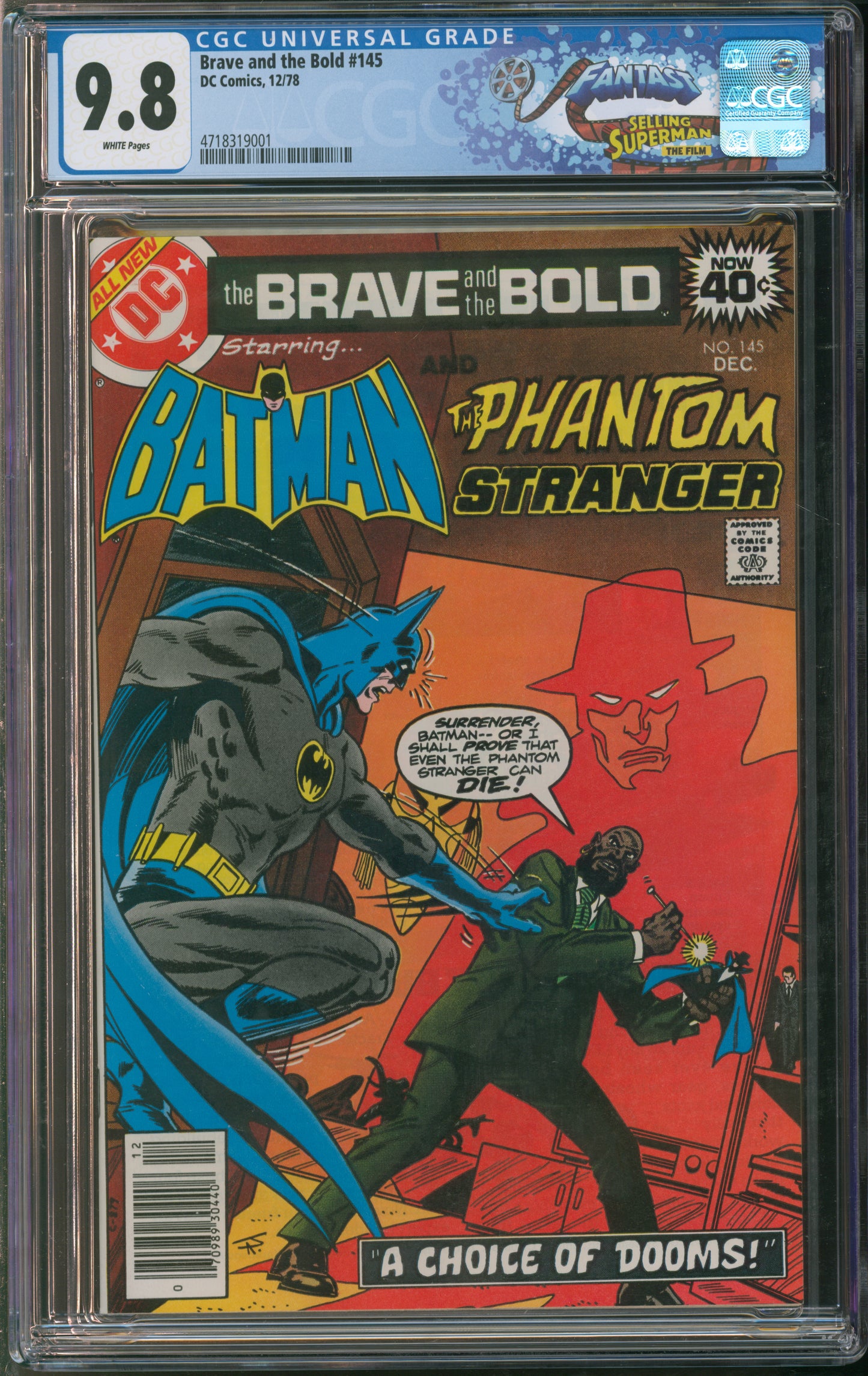 D.C. Comics Brave and Bold #145 12/78 FANTAST CGC 9.8 White Pages