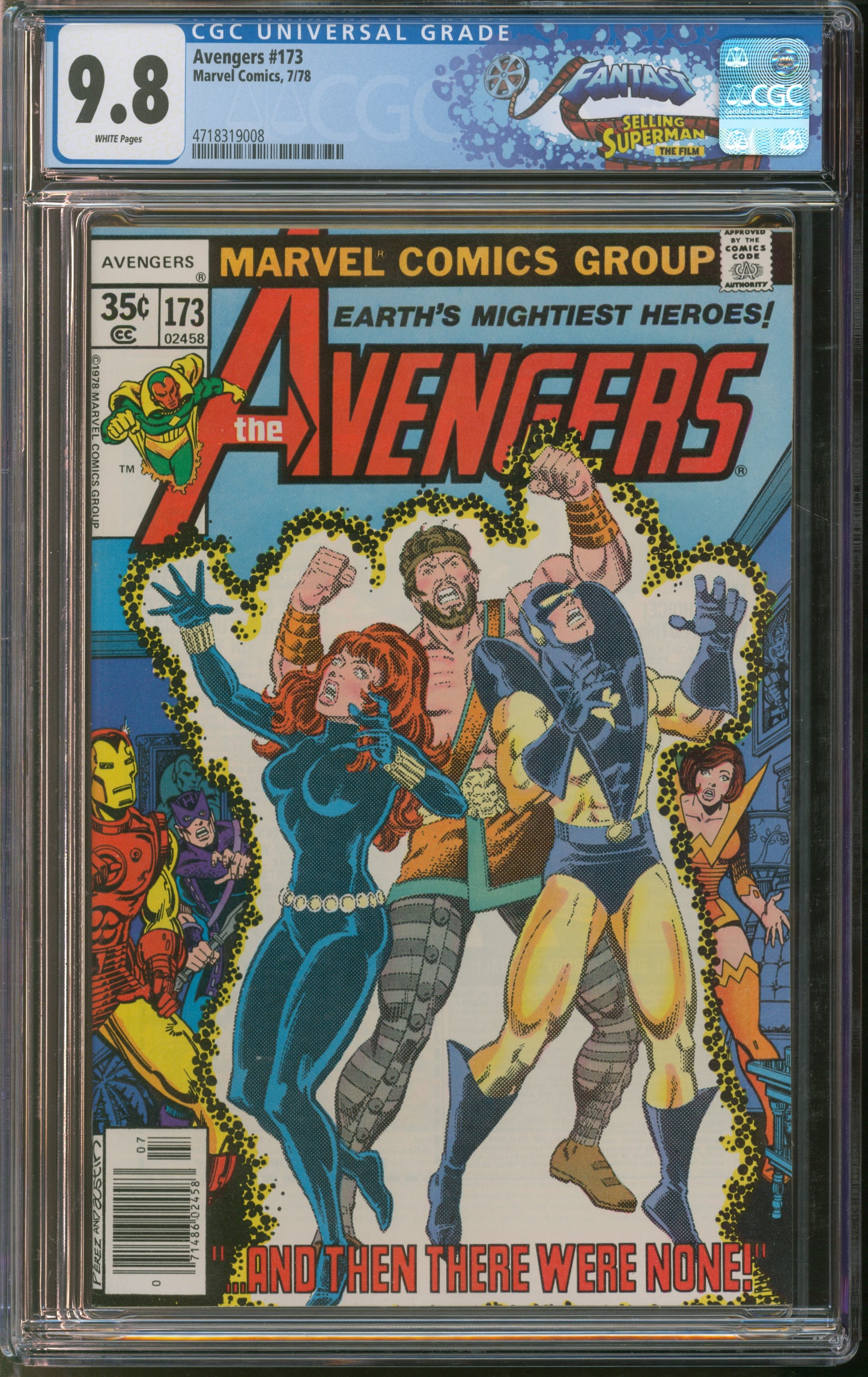 Marvel Comics Avengers #173 7/78 FANTAST CGC 9.8 White Pages