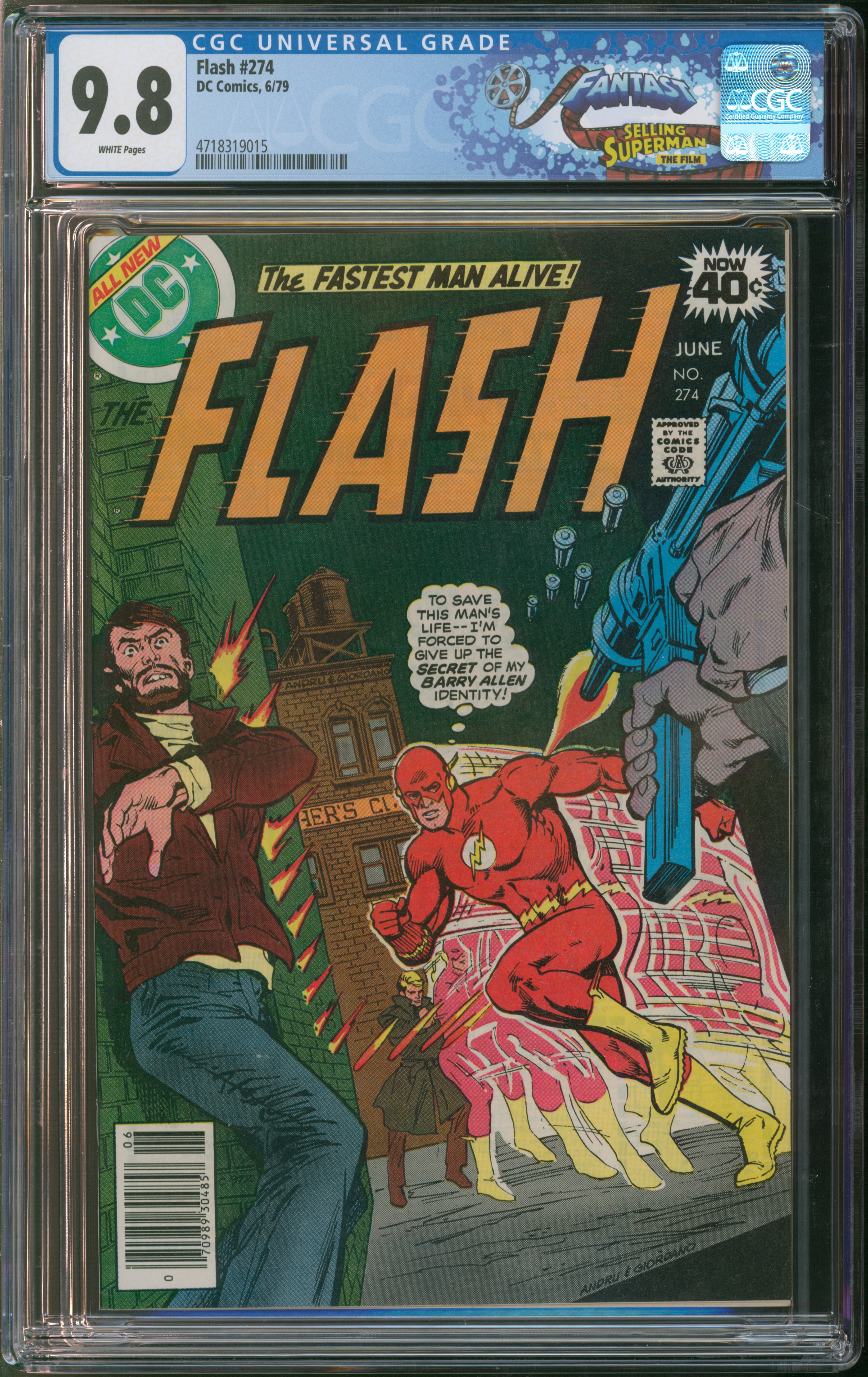 D.C. Comics Flash #274 6/79 FANTAST CGC 9.8 White Pages