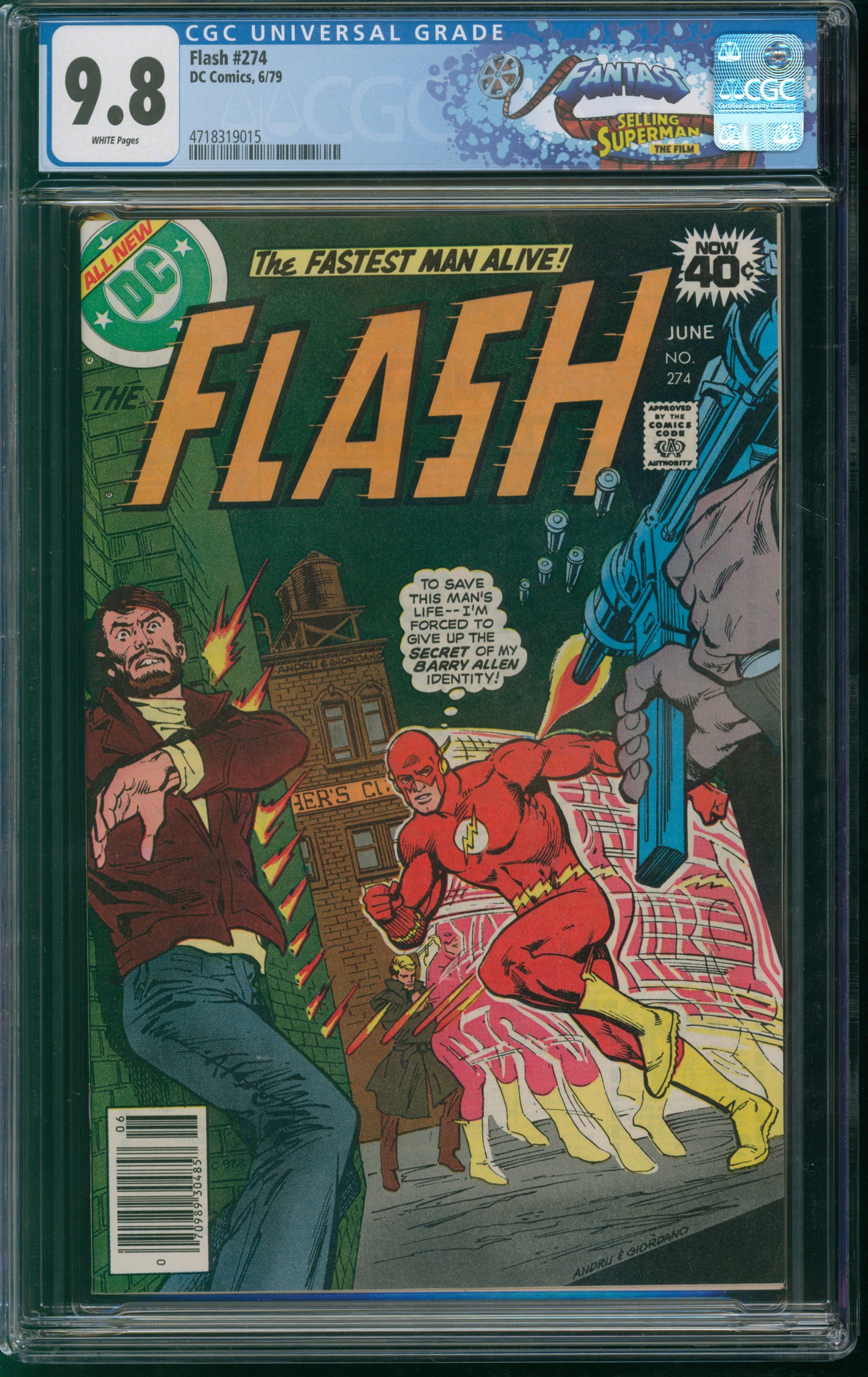 D.C. Comics Flash #274 6/79 FANTAST CGC 9.8 White Pages