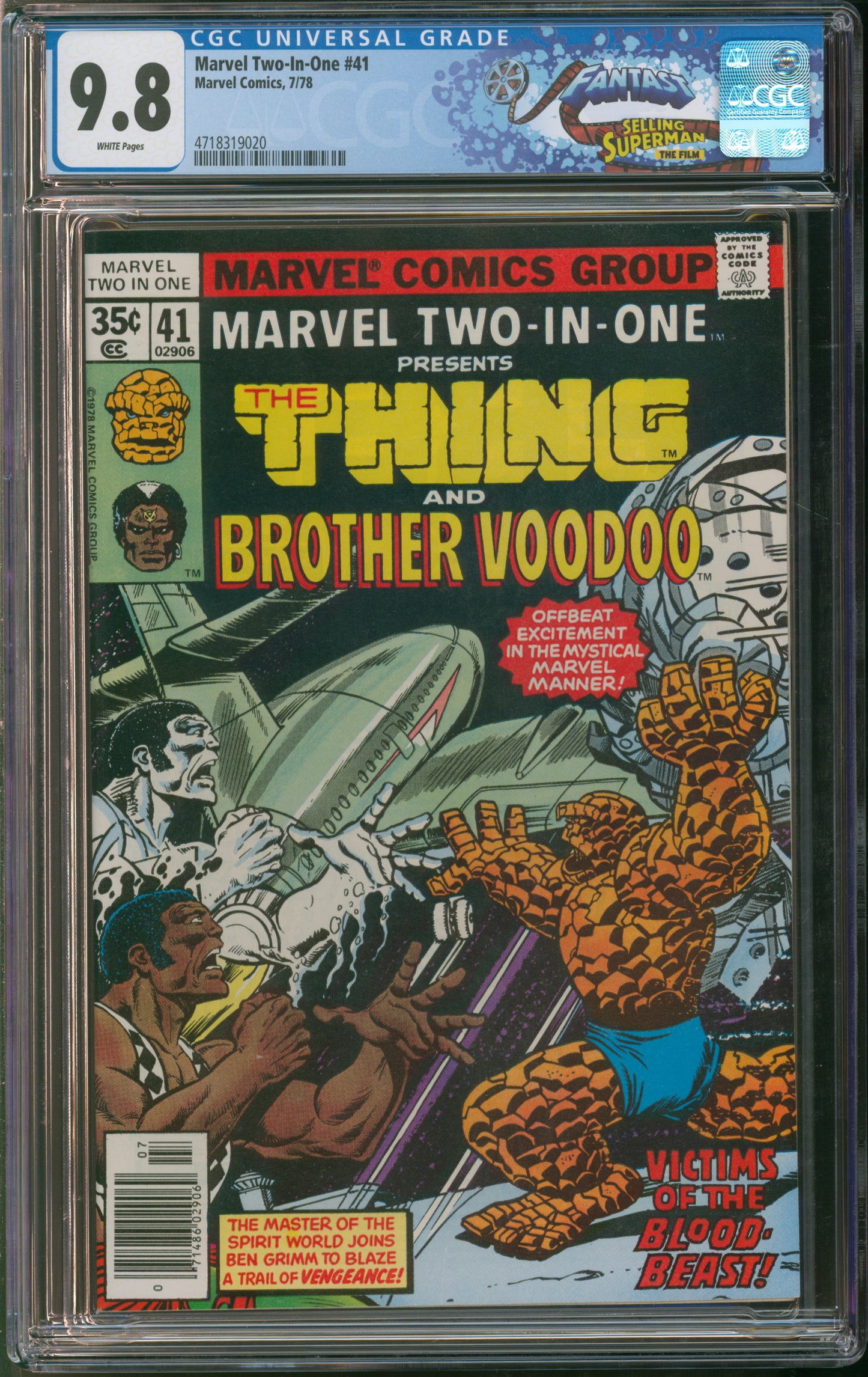 Marvel Comics Marvel Two-In-One #41 7/78 FANTAST CGC 9.8 White Pages