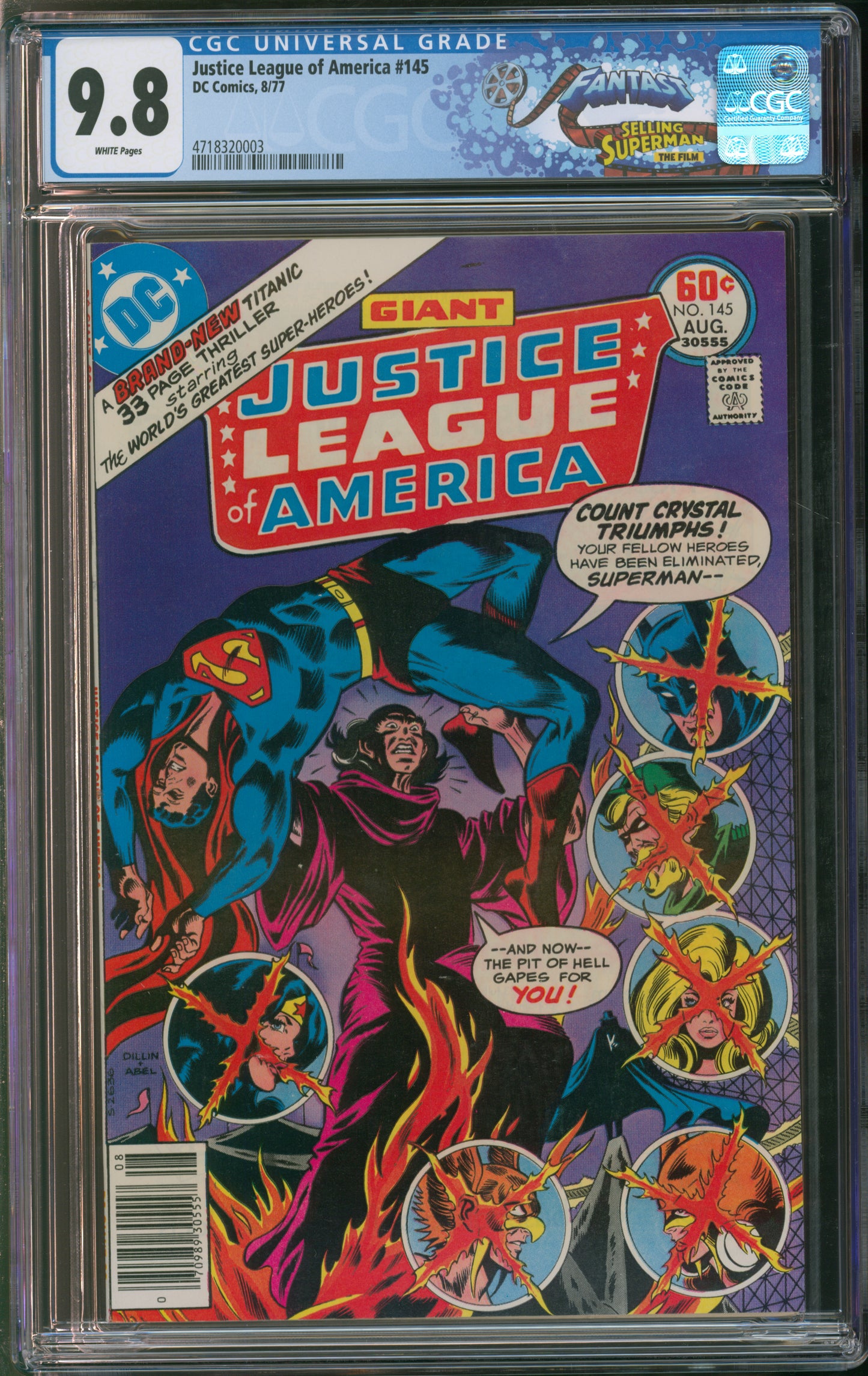 D.C. Comics Justice League of America #145 8/77 FANTAST CGC 9.8 White Pages