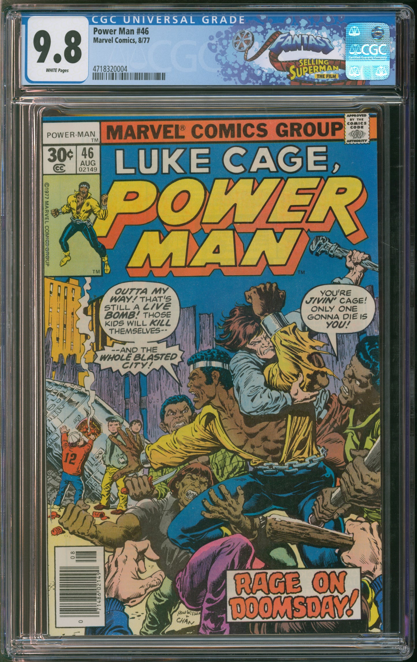 Marvel Comics Power Man #46 8/77 FANTAST CGC 9.8 White Pages