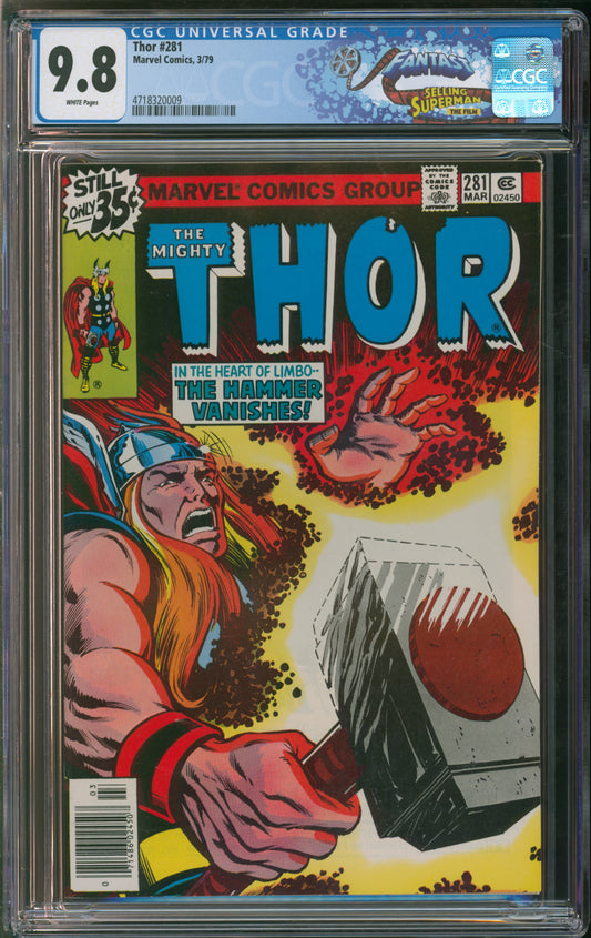 Marvel Comics Thor #281 3/79 FANTAST CGC 9.8 White Pages
