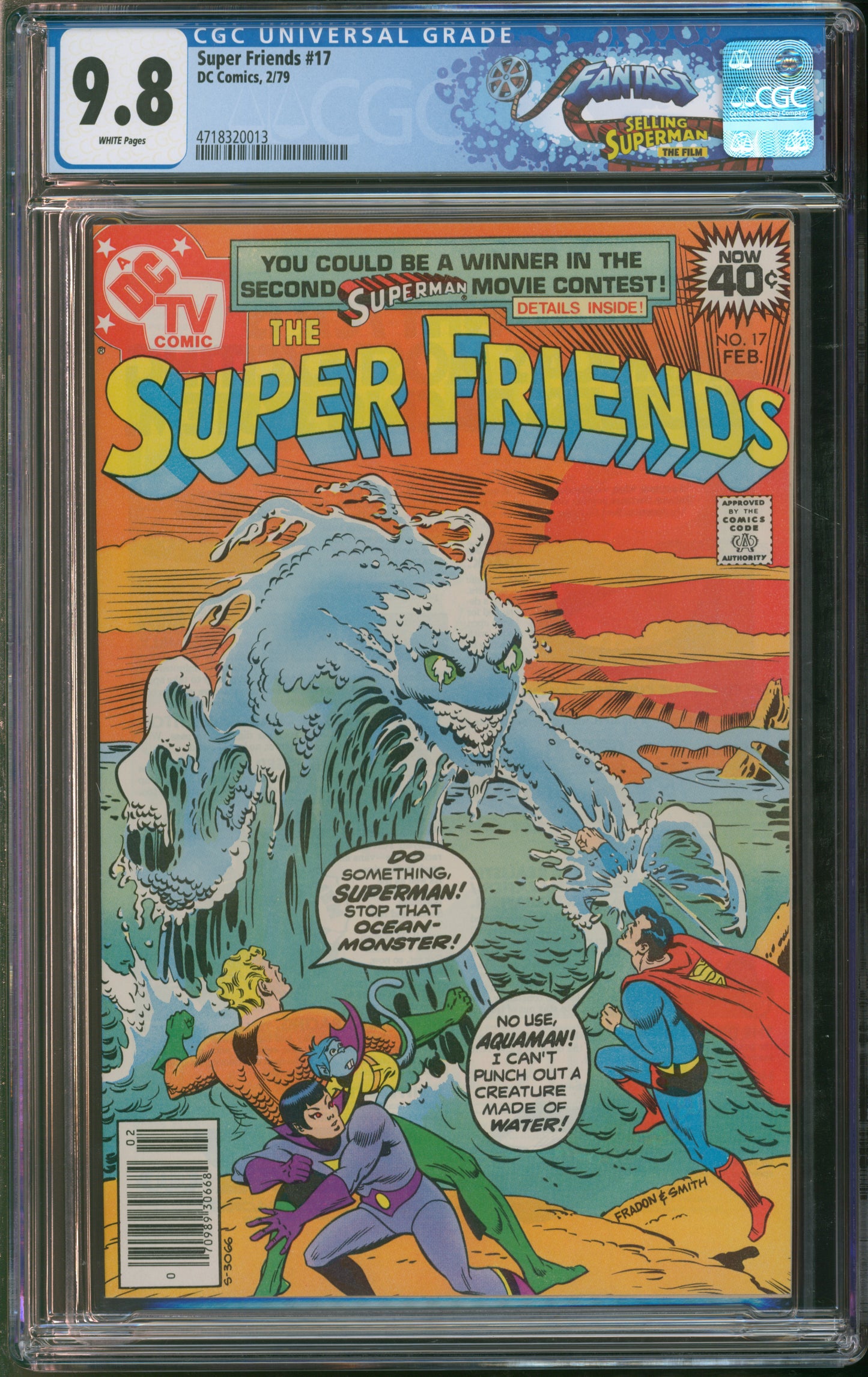 D.C. Comics Super Friends #17 2/79 FANTAST CGC 9.8 White Pages