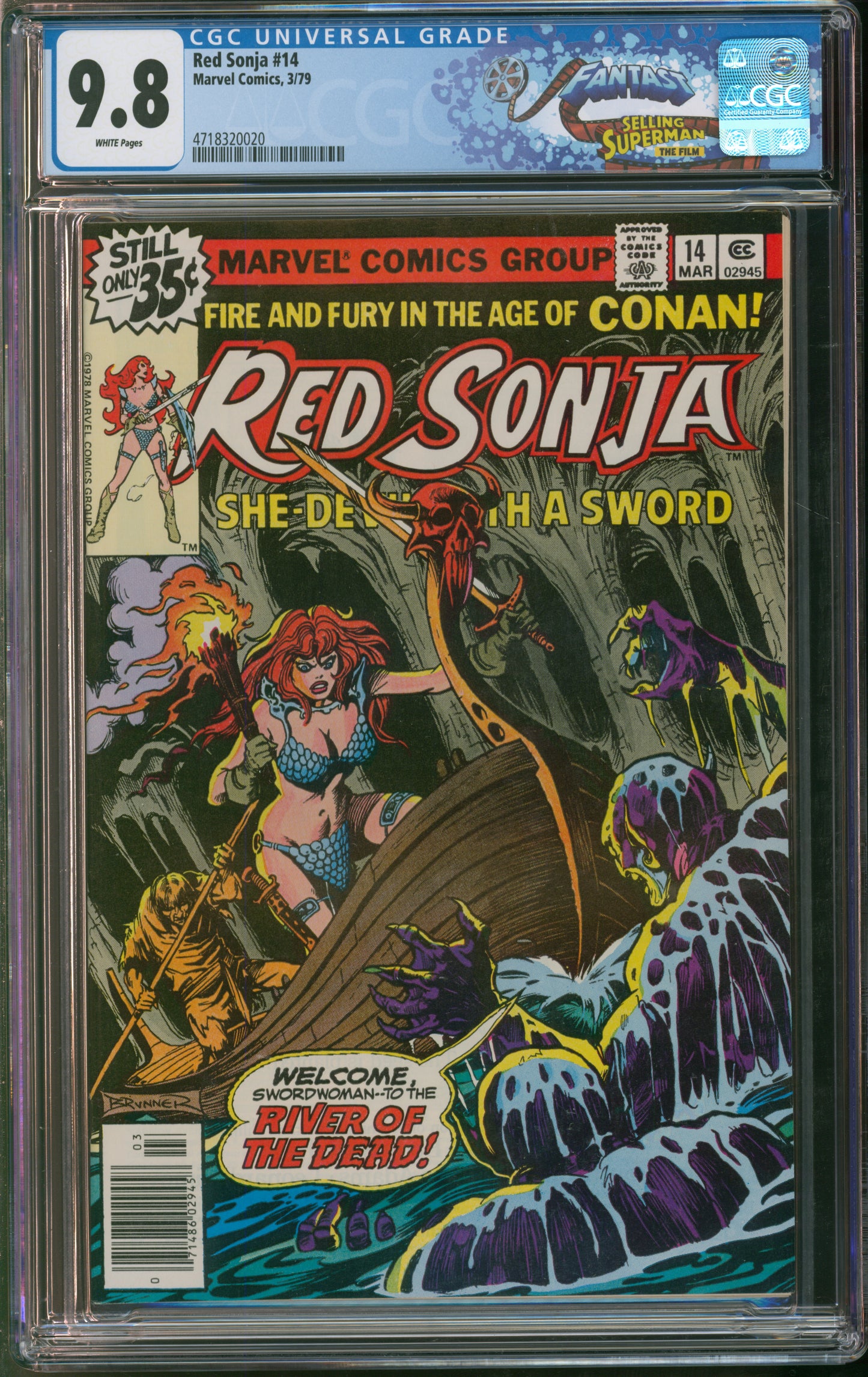 Marvel Comics Red Sonja #14 3/79 FANTAST CGC 9.8 White Pages