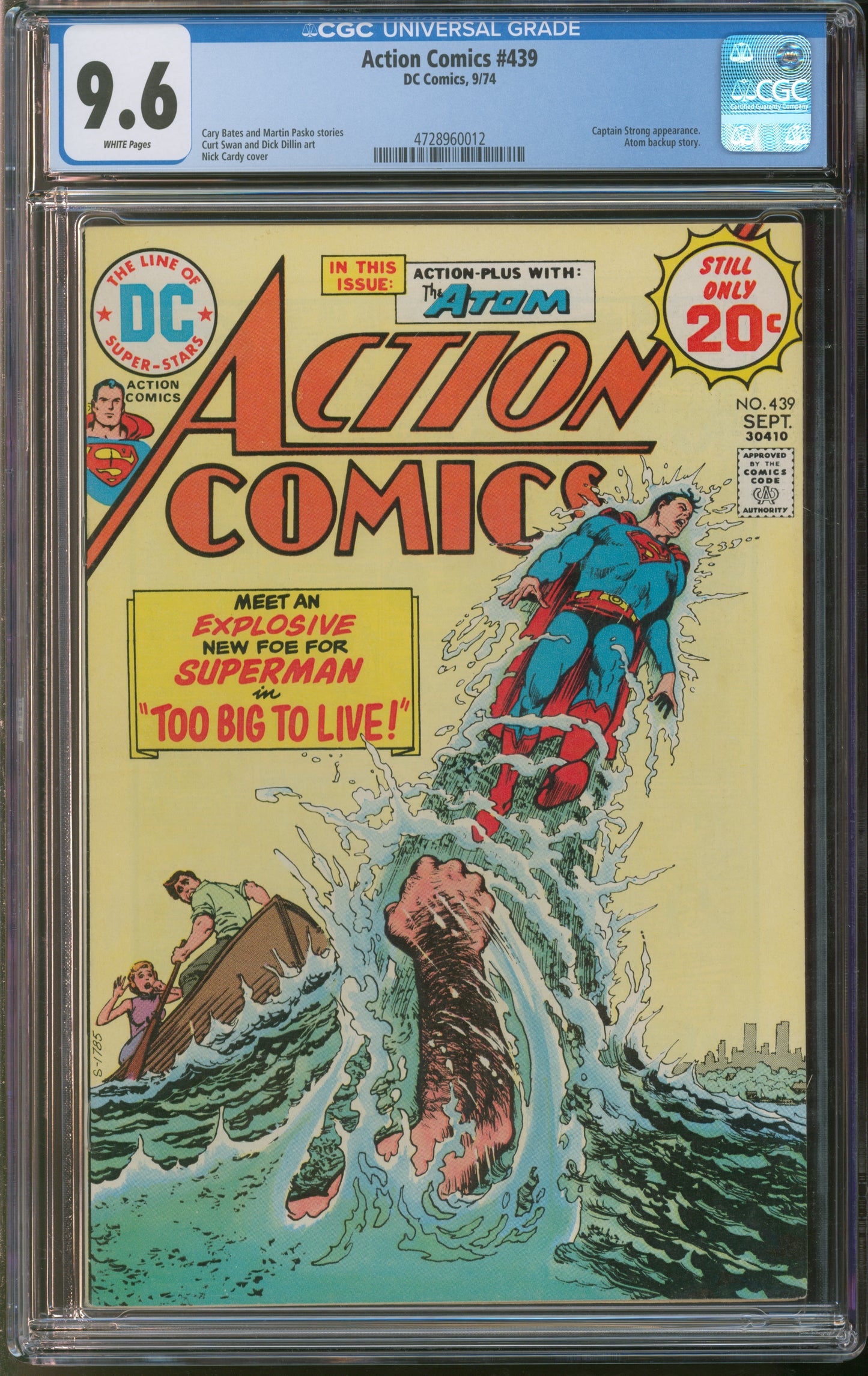 D.C. Comics Action Comics #439 9/74 FANTAST CGC 9.8 White Pages