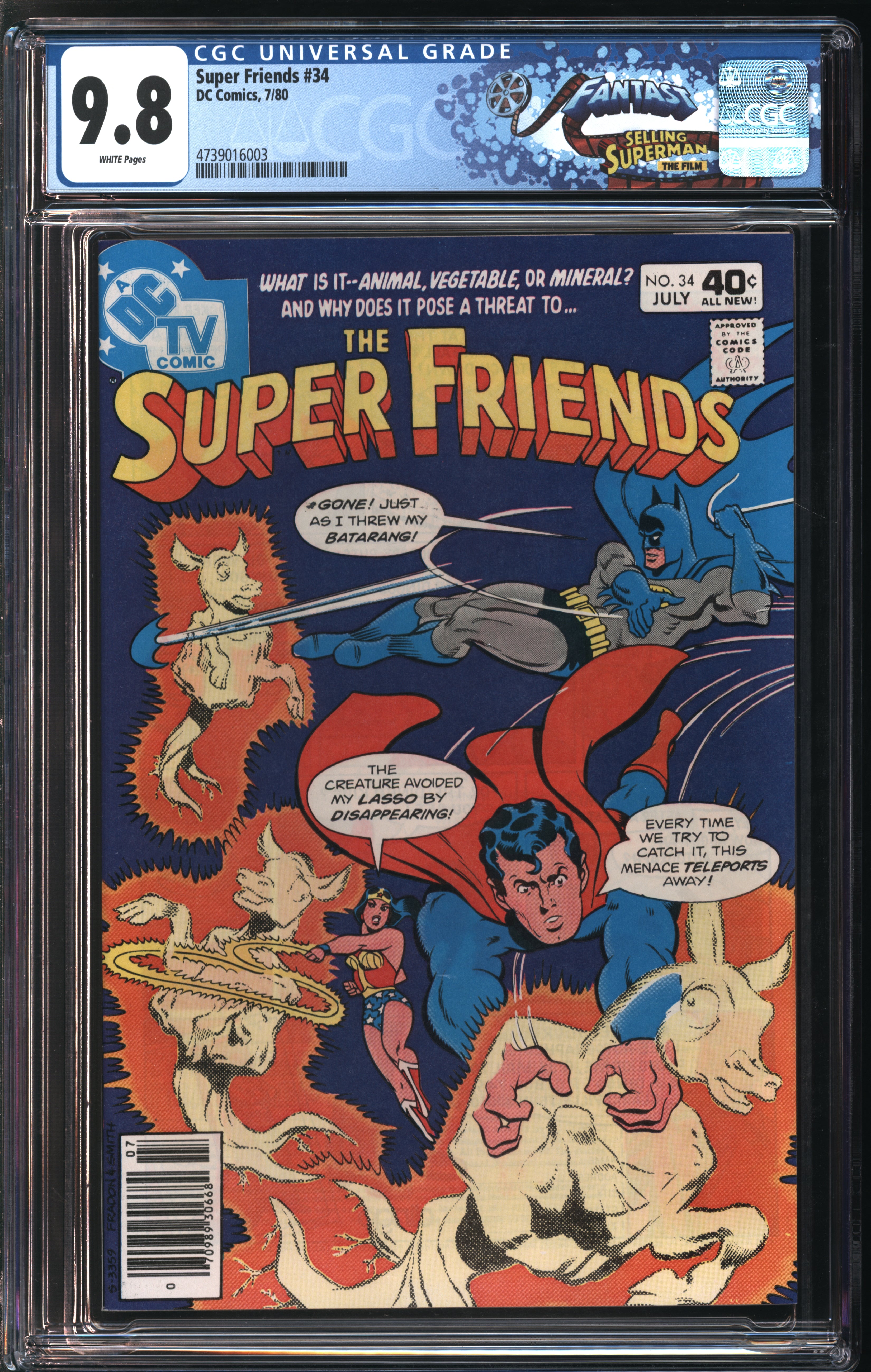 D.C. Comics Super Friends #34 7/80 FANTAST CGC 9.8 White Pages