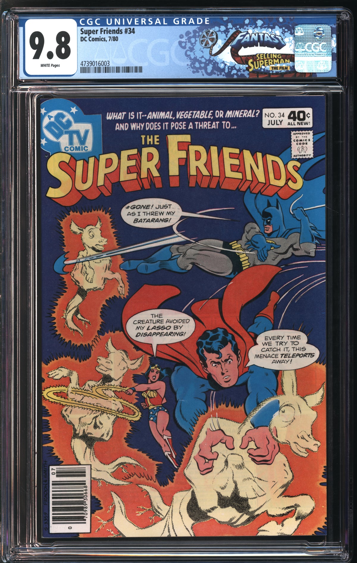 D.C. Comics Super Friends #34 7/80 FANTAST CGC 9.8 White Pages