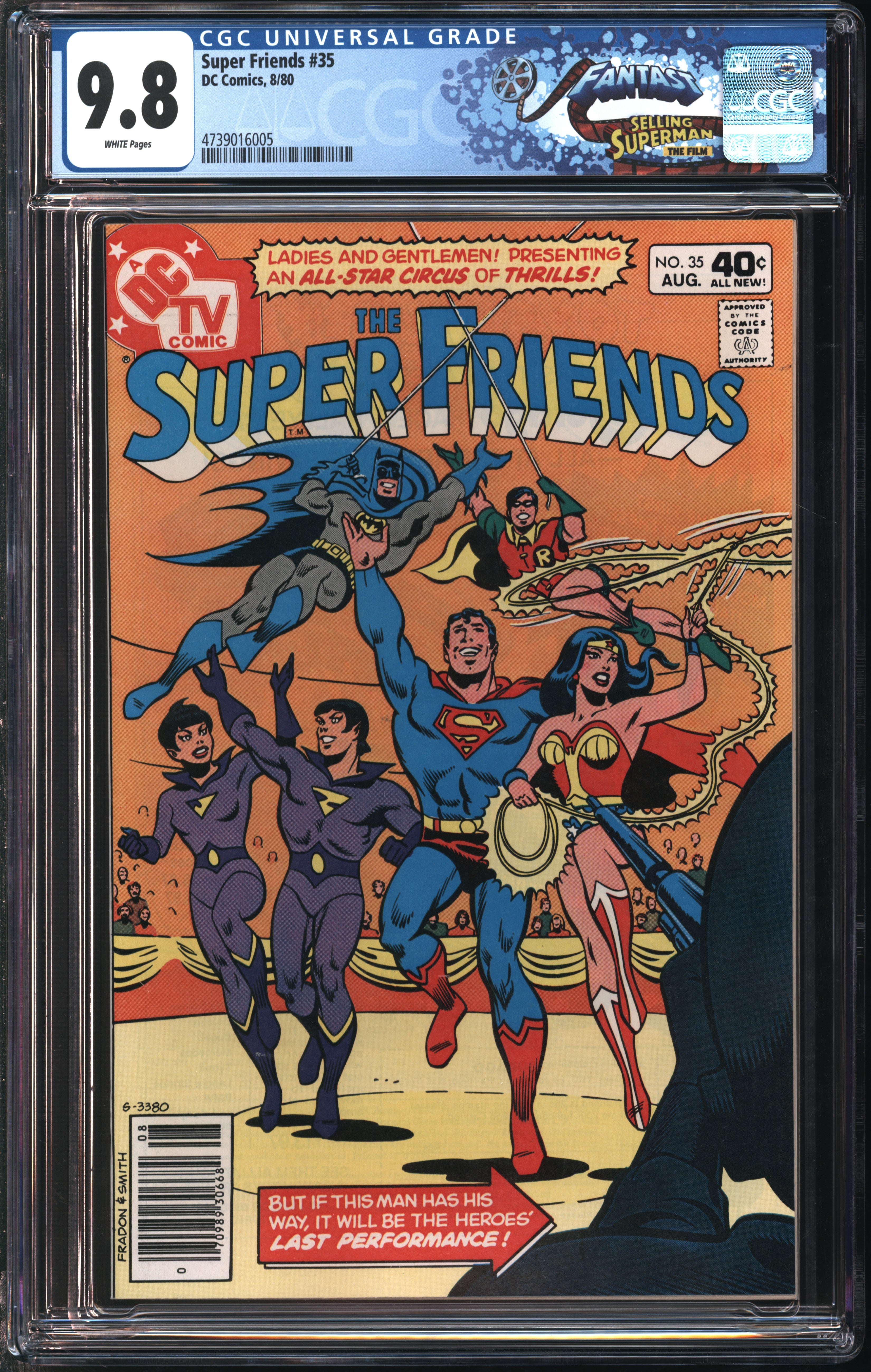 D.C. Comics Super Friends #35 8/80 FANTAST CGC 9.8 White Pages