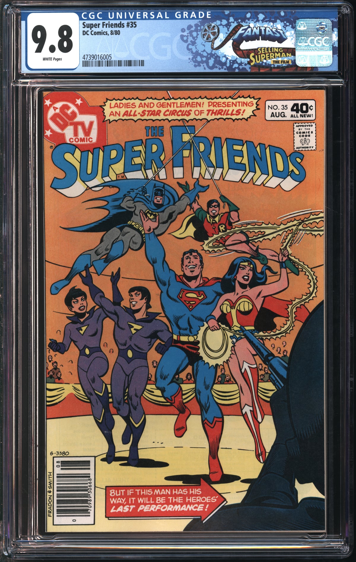 D.C. Comics Super Friends #35 8/80 FANTAST CGC 9.8 White Pages