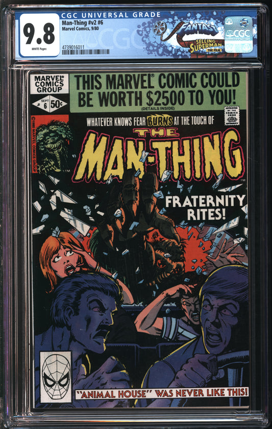 Marvel Comics Man-Thing v2 #6 9/80 FANTAST CGC 9.8 White Pages