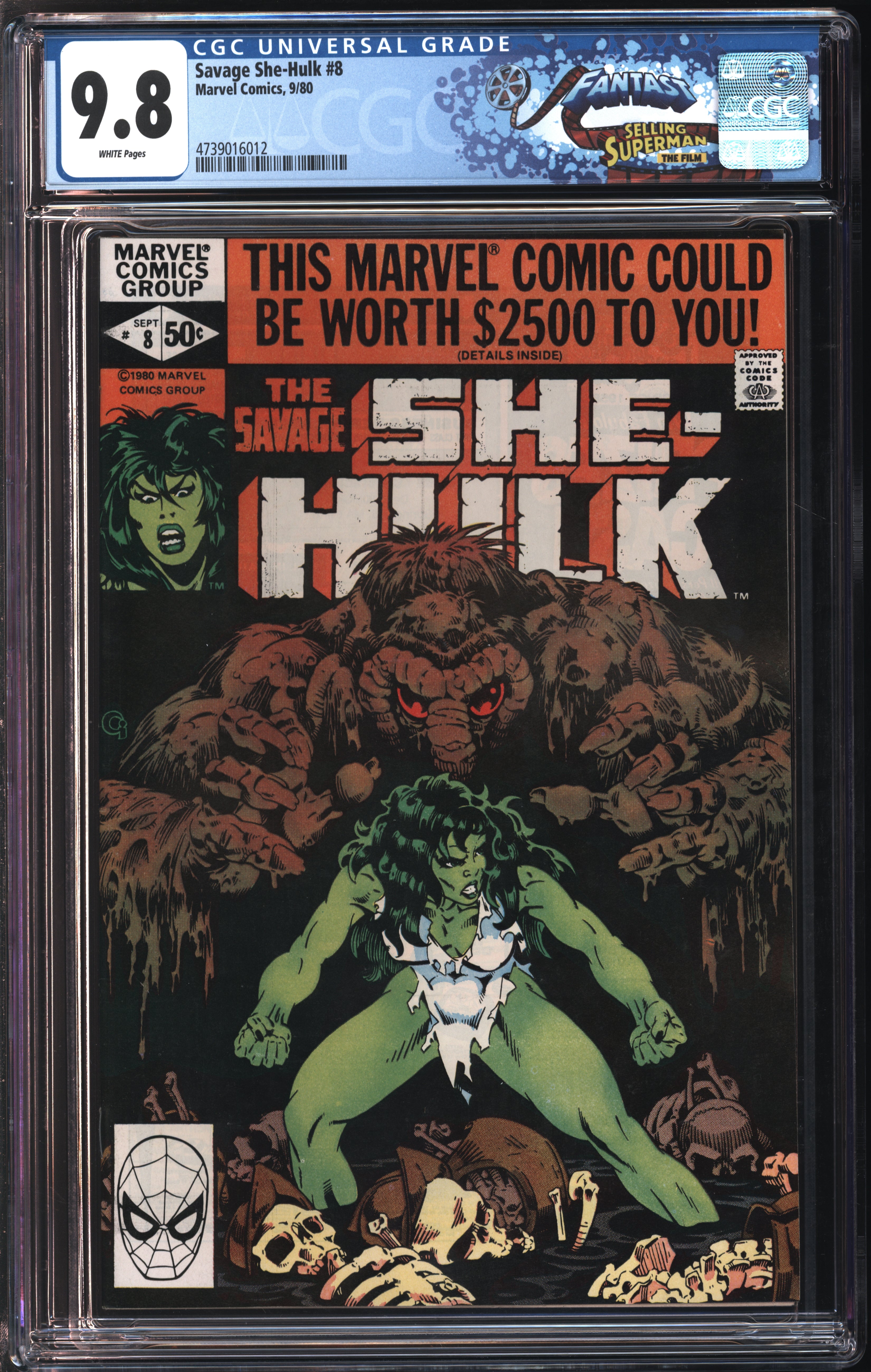 Marvel Comics Savage She-Hulk #8 9/80 FANTAST CGC 9.8 White Pages