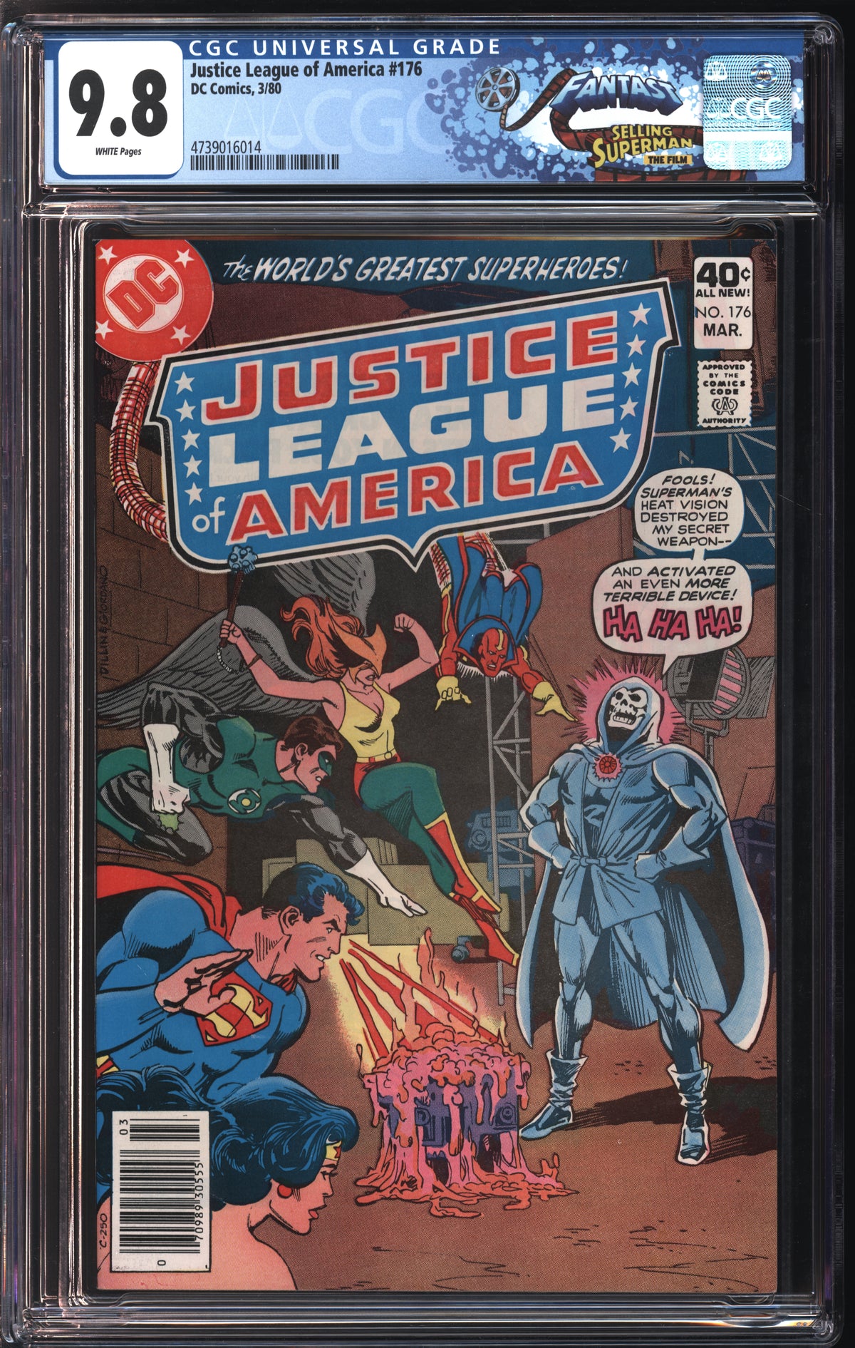 D.C. Comics Justice League of America #176 3/80 FANTAST CGC 9.8 White Pages