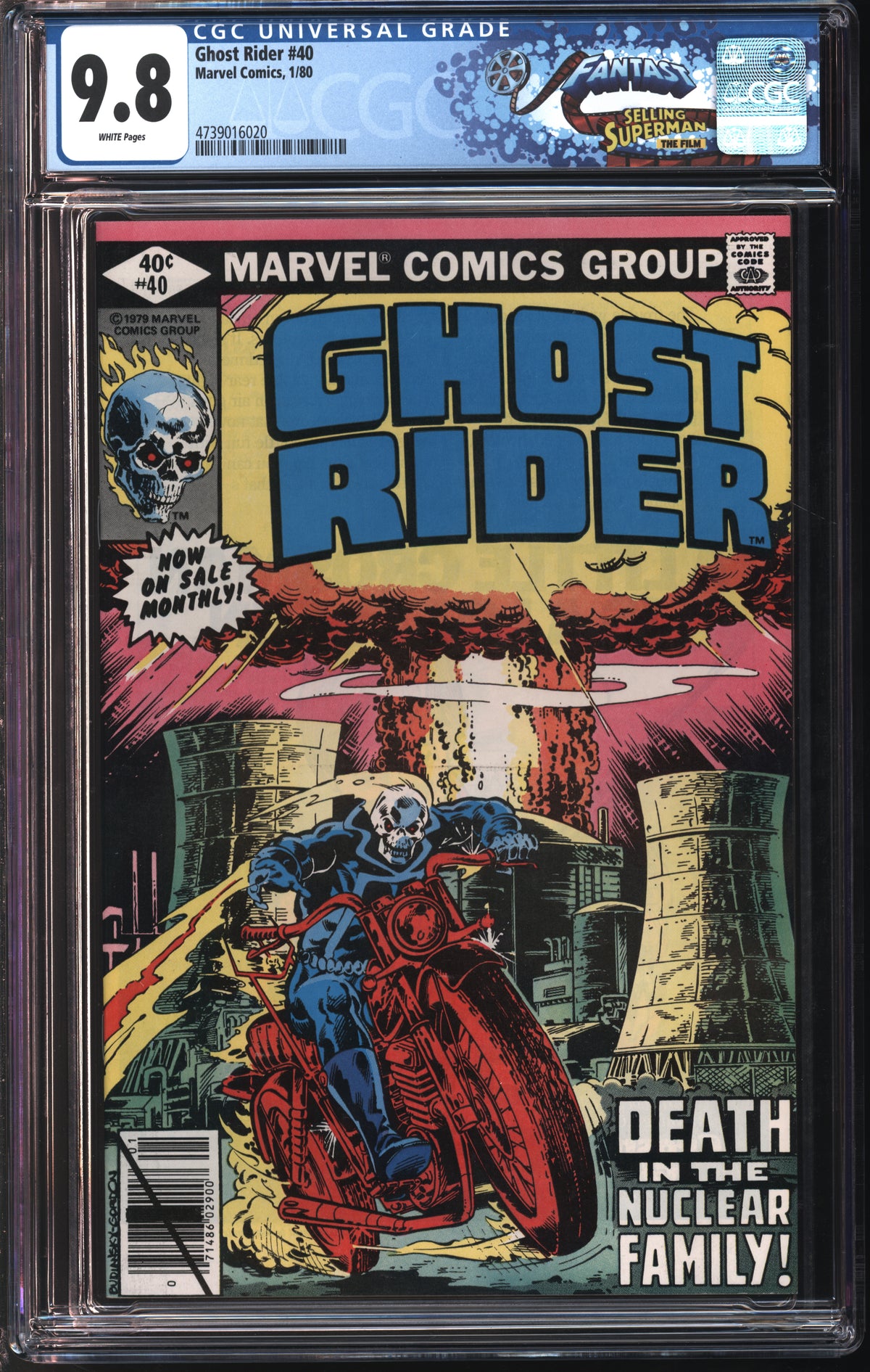Marvel Comics Ghost Rider #40 1/80 FANTAST CGC 9.8 White Pages