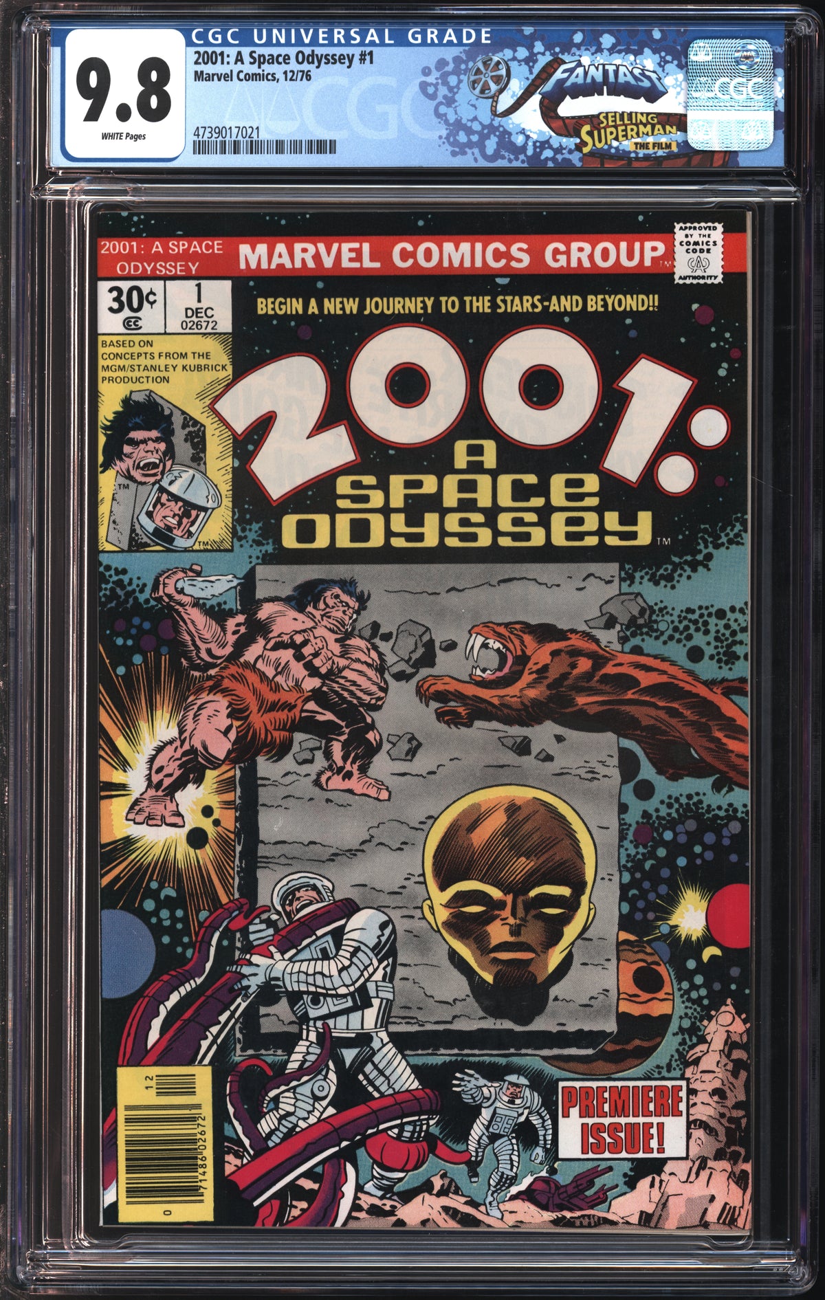 Marvel Comics 2001: A Space Odyssey #1 12/76 FANTAST CGC 9.8 White Pages