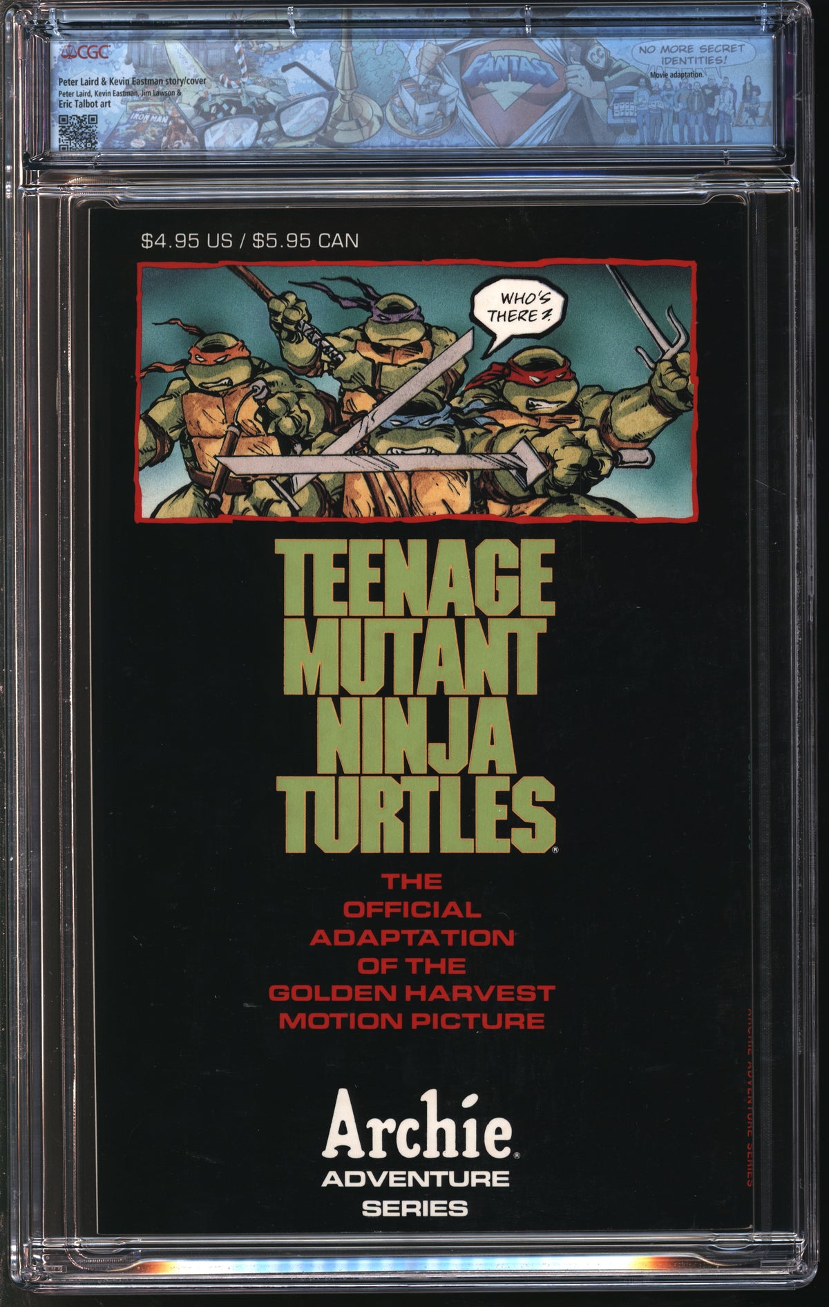 Mirage Studios Teenage Mutant Ninja Turtles The Movie #nn 1990 FANTAST CGC 9.8 White Pages