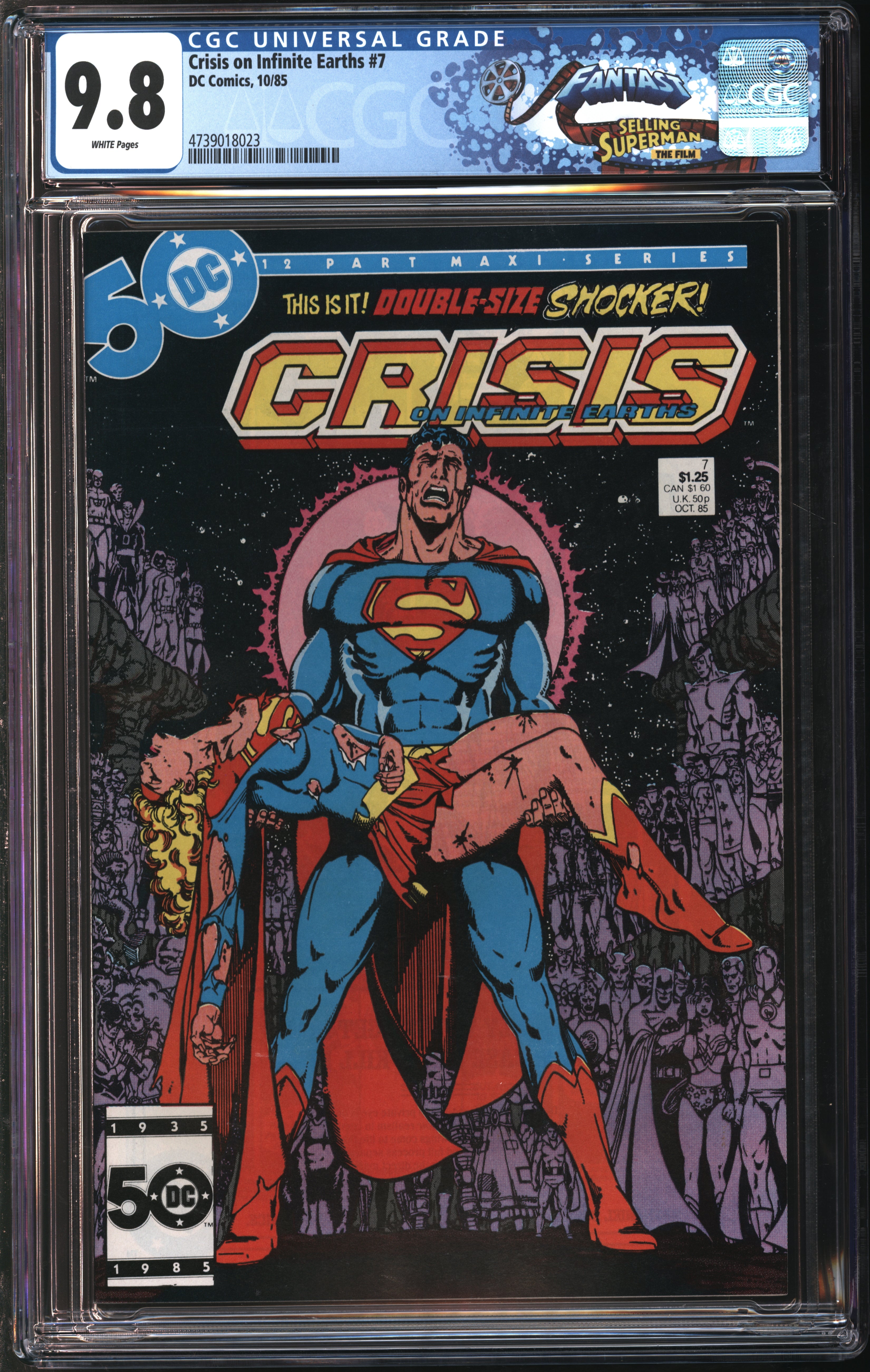 D.C. Comics Crisis on Infinite Earths #7 10/85 FANTAST CGC 9.8 White Pages