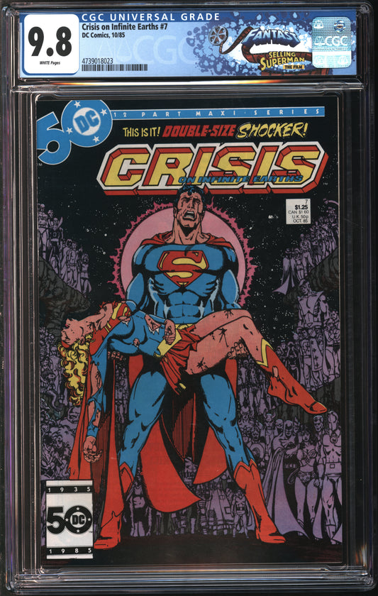 D.C. Comics Crisis on Infinite Earths #7 10/85 FANTAST CGC 9.8 White Pages