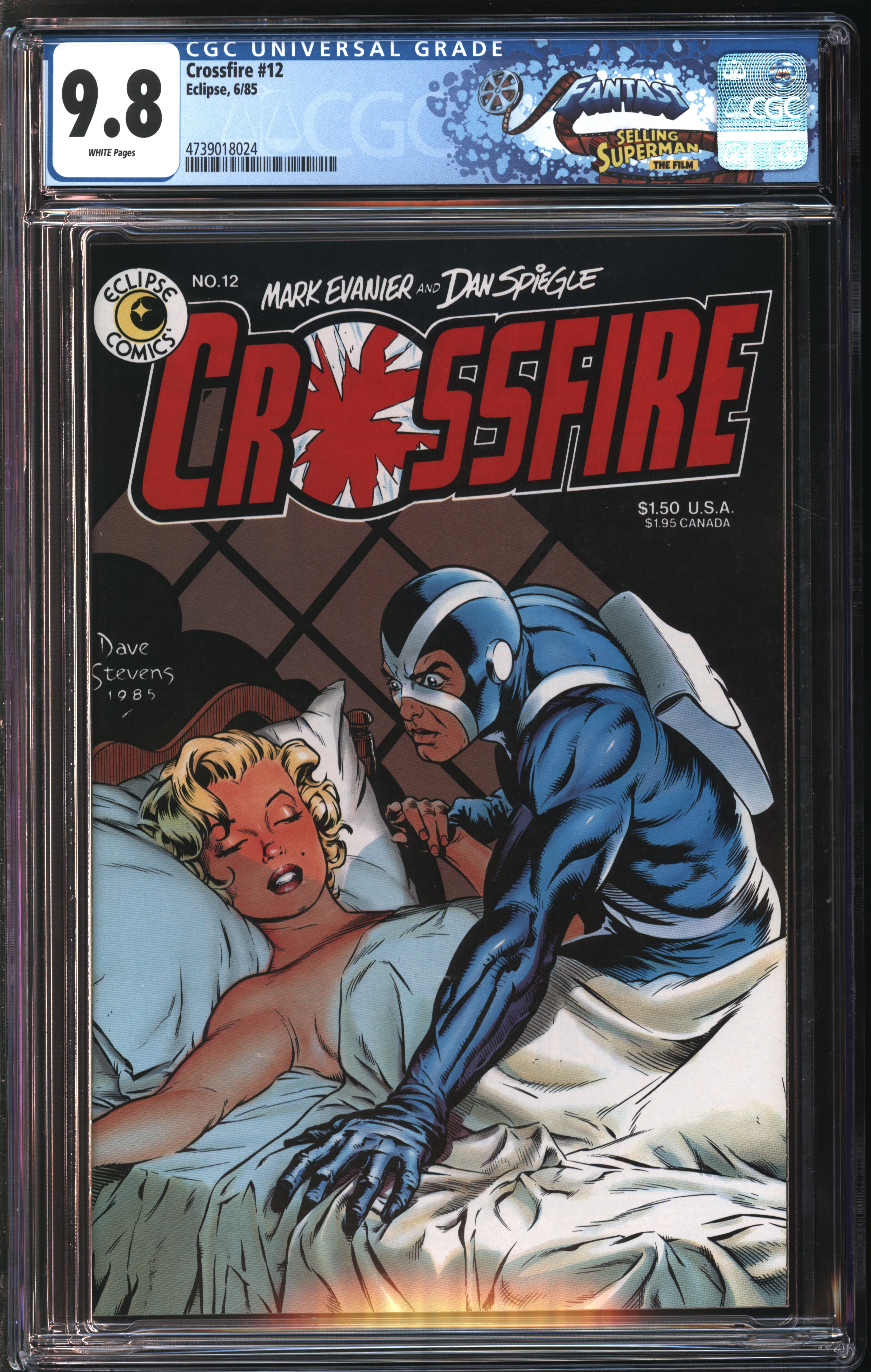 Eclipse Crossfire #12 6/85 FANTAST CGC 9.8 White Pages