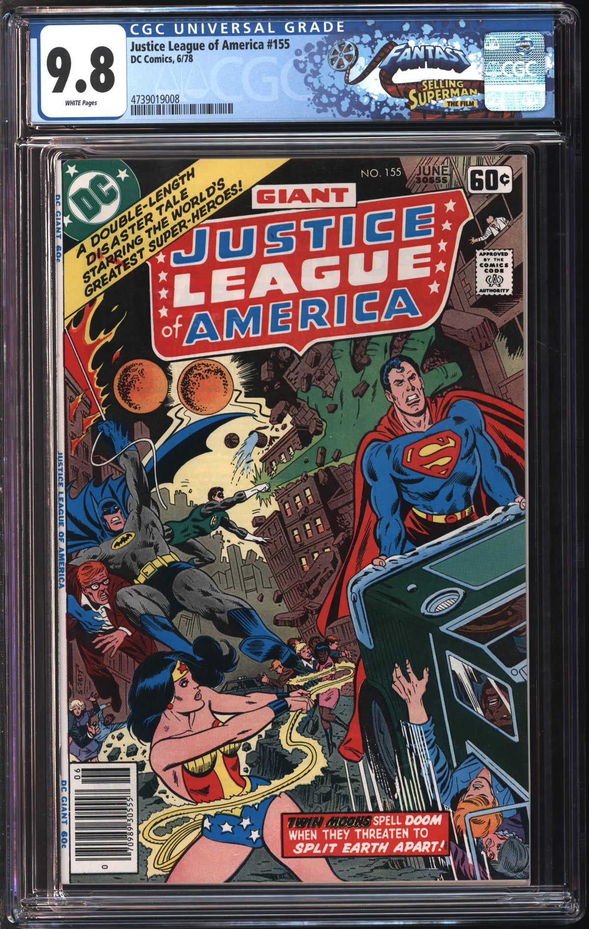 D.C. Comics Justice League of America #155 6/78 FANTAST CGC 9.8 White Pages